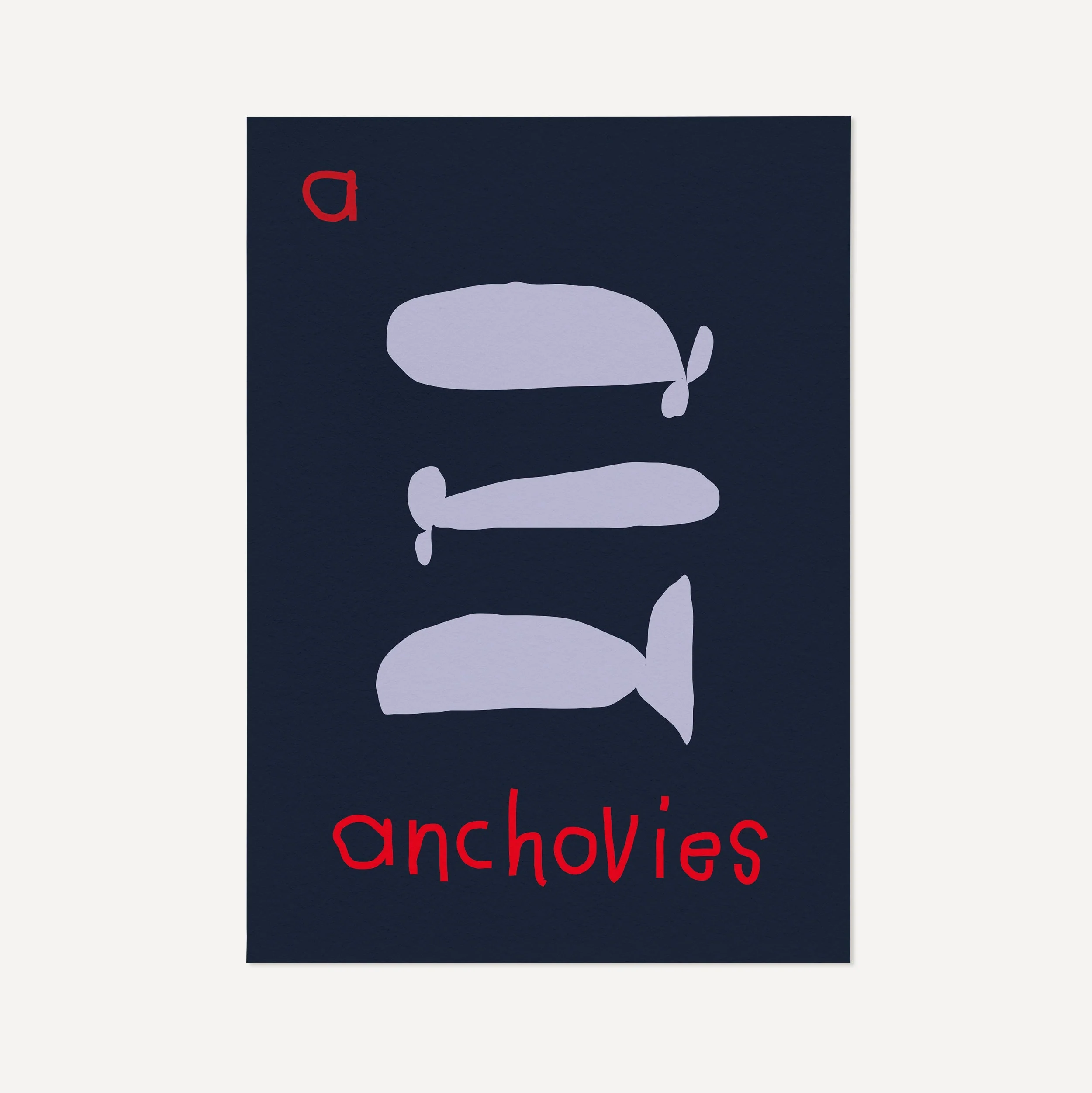 A for Anchovies- Alphabet Art Print - Image 2