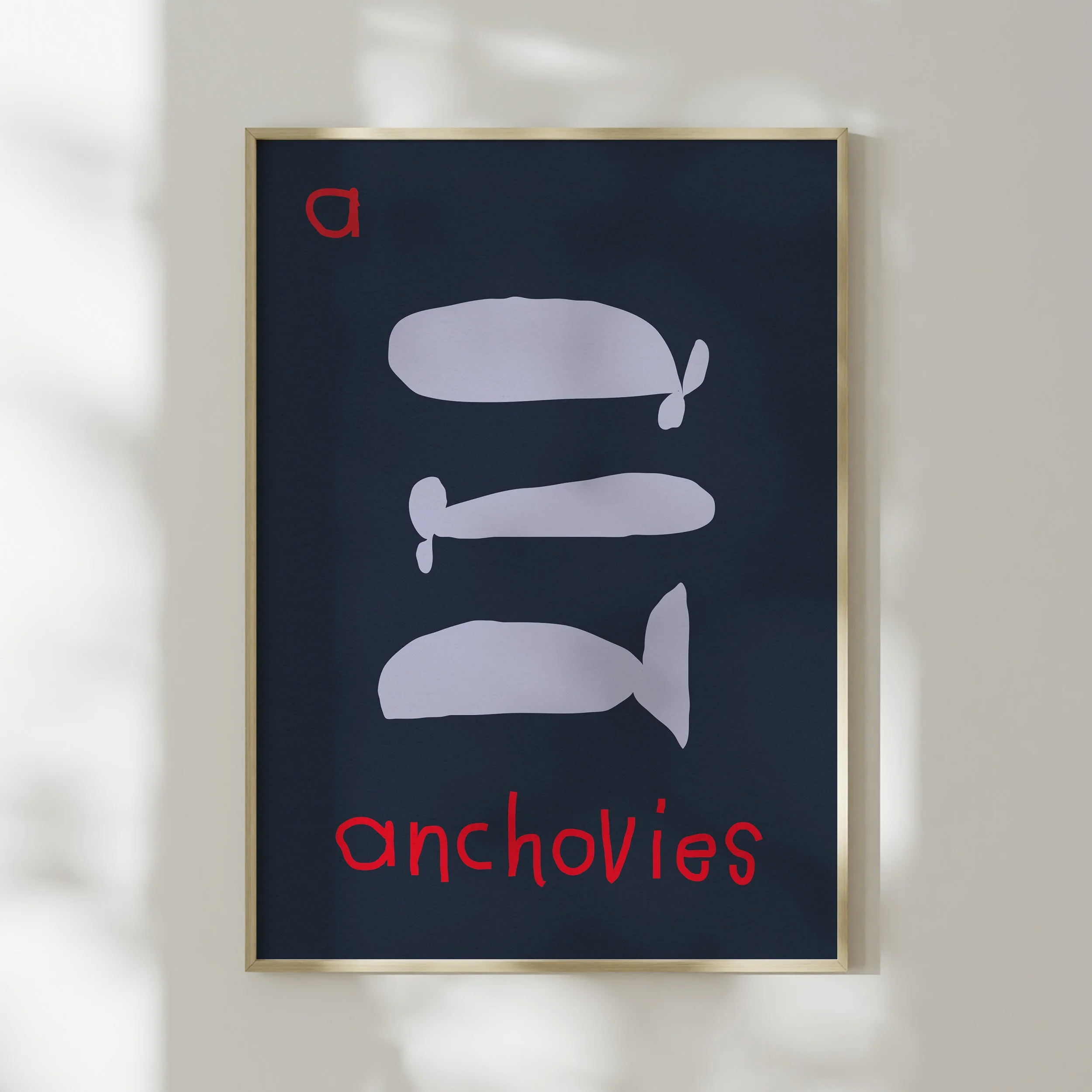 A for Anchovies- Alphabet Art Print - Image 5