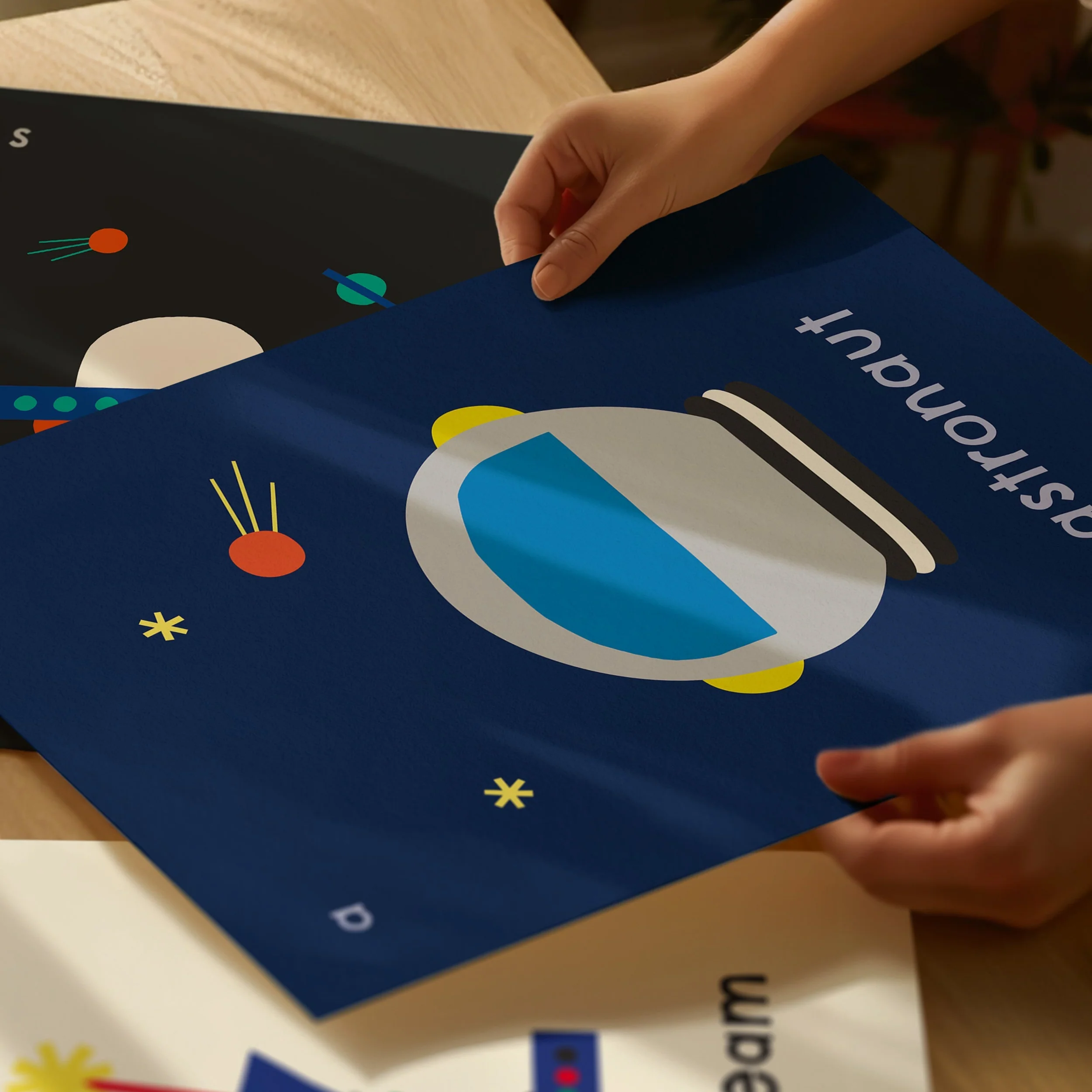 A for Astronaut- Alphabet Art Print - Image 3