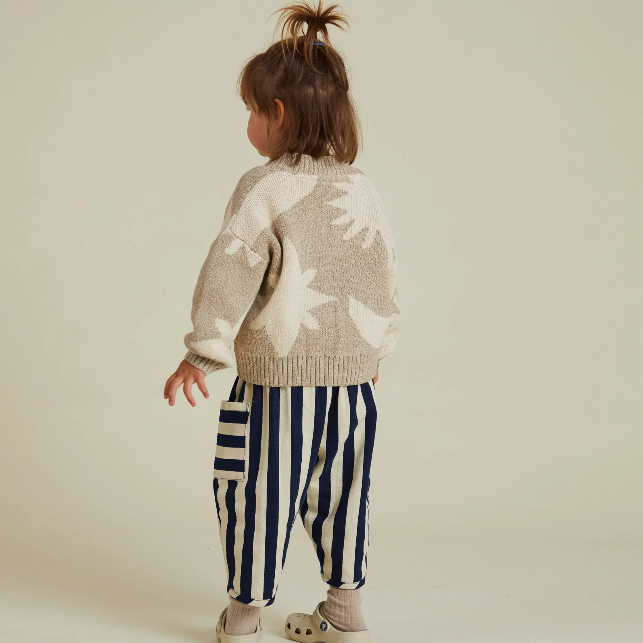 Abstract Neutral Moon and Star Knit Cardigan - Image 6