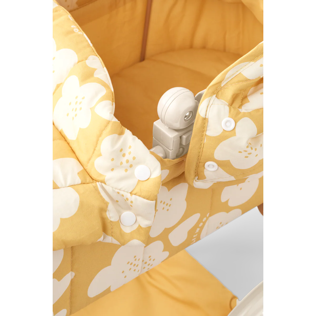 Adaline Flower Print Traditional Dolls Pram (Lemon Yellow) - Image 3