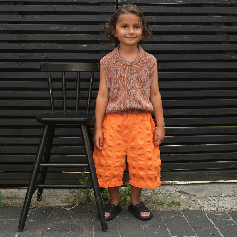 Adult Kit Giant Seersucker Cotton Board Shorts (Orange) - Image 6