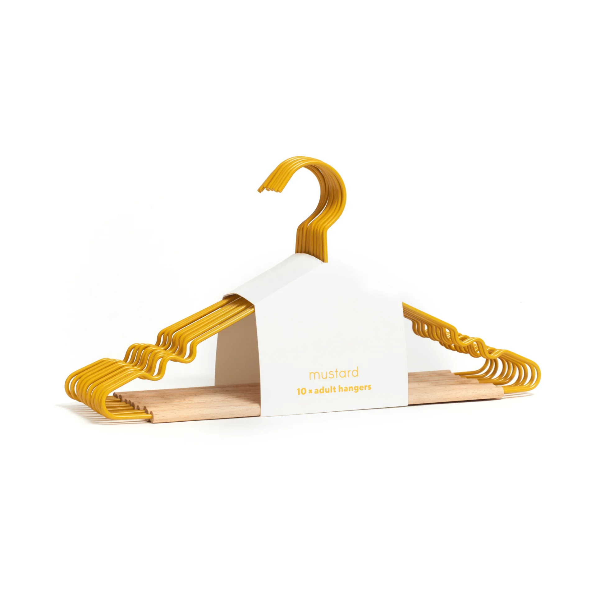 Adult Coated Wire Top Hangers Set of 10 (Mustard) - Image 3