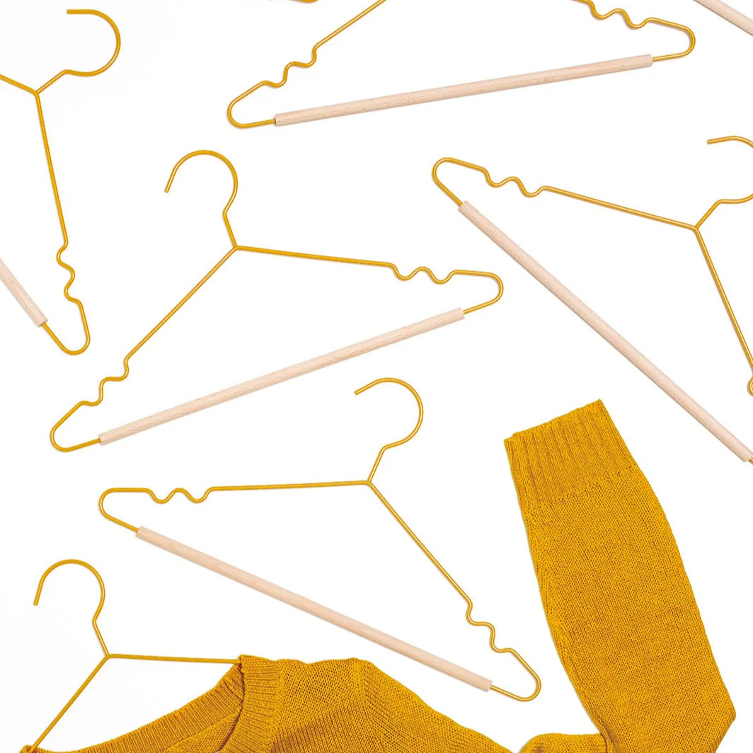 Adult Coated Wire Top Hangers Set of 10 (Mustard) - Image 4