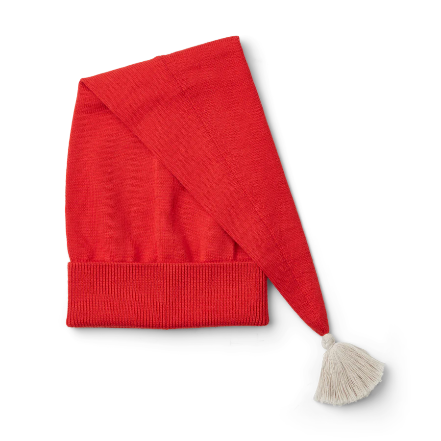 Alf Fine Knitted Christmas Hat (Apple Red)