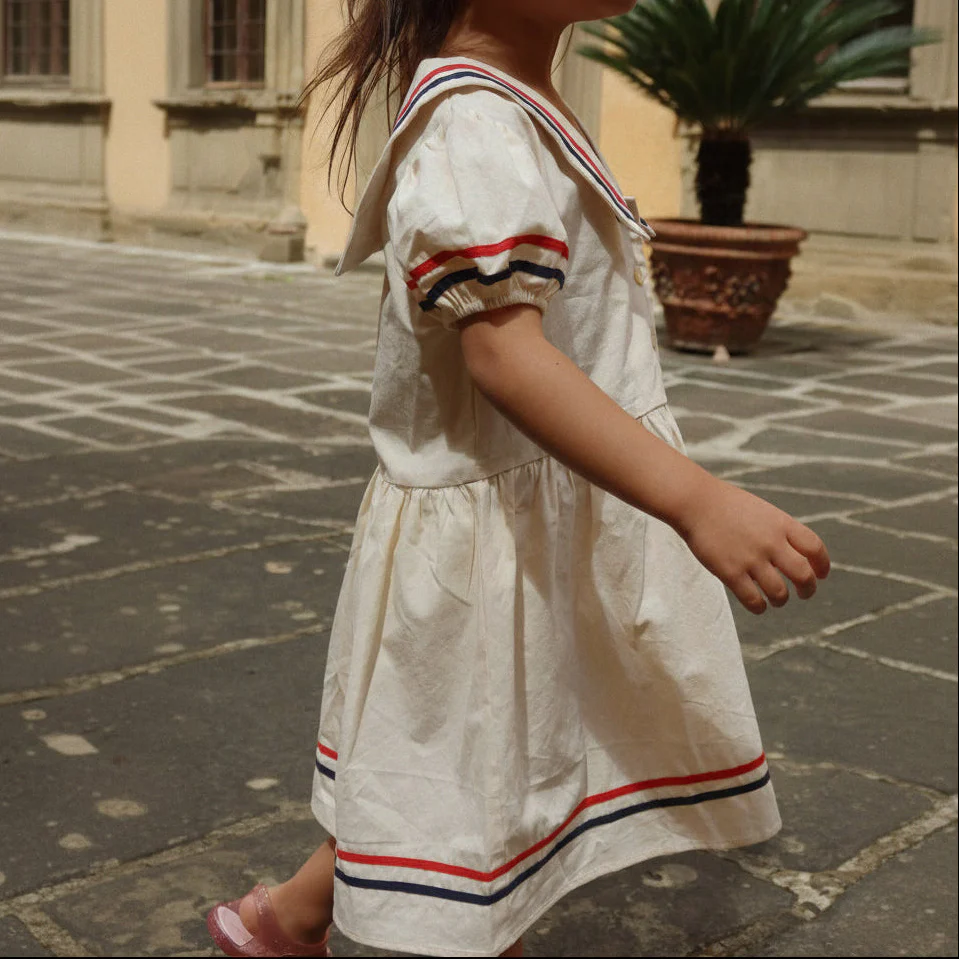 Allie Sailor Cotton Dress (Eggnog) - Image 2