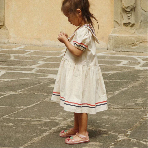 Allie Sailor Cotton Dress (Eggnog) - Image 5