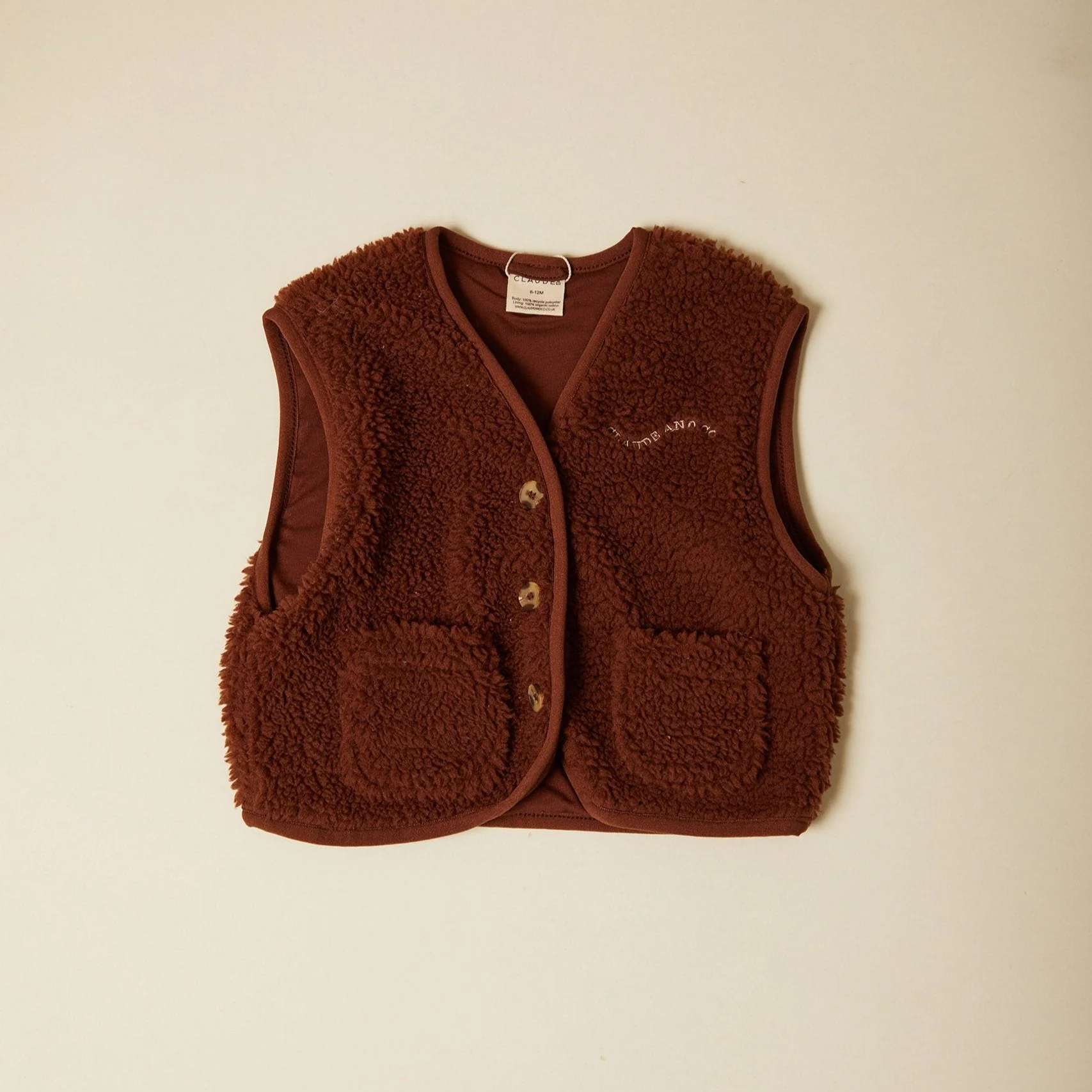 Alma Borg Teddy Gilet (Bark) - Image 3