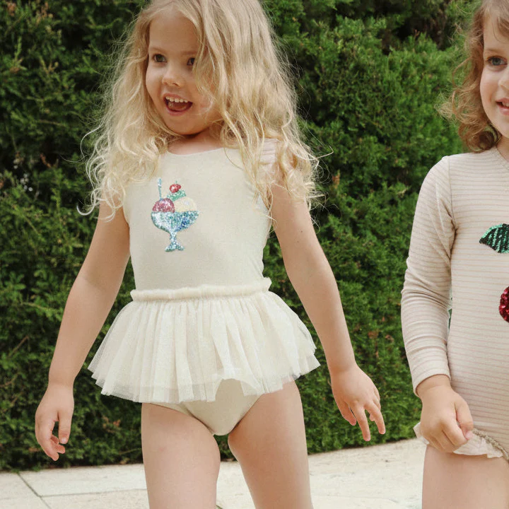 Amandine Gelato Print Glittery Tutu Swimsuit (Rosewater) - Image 3