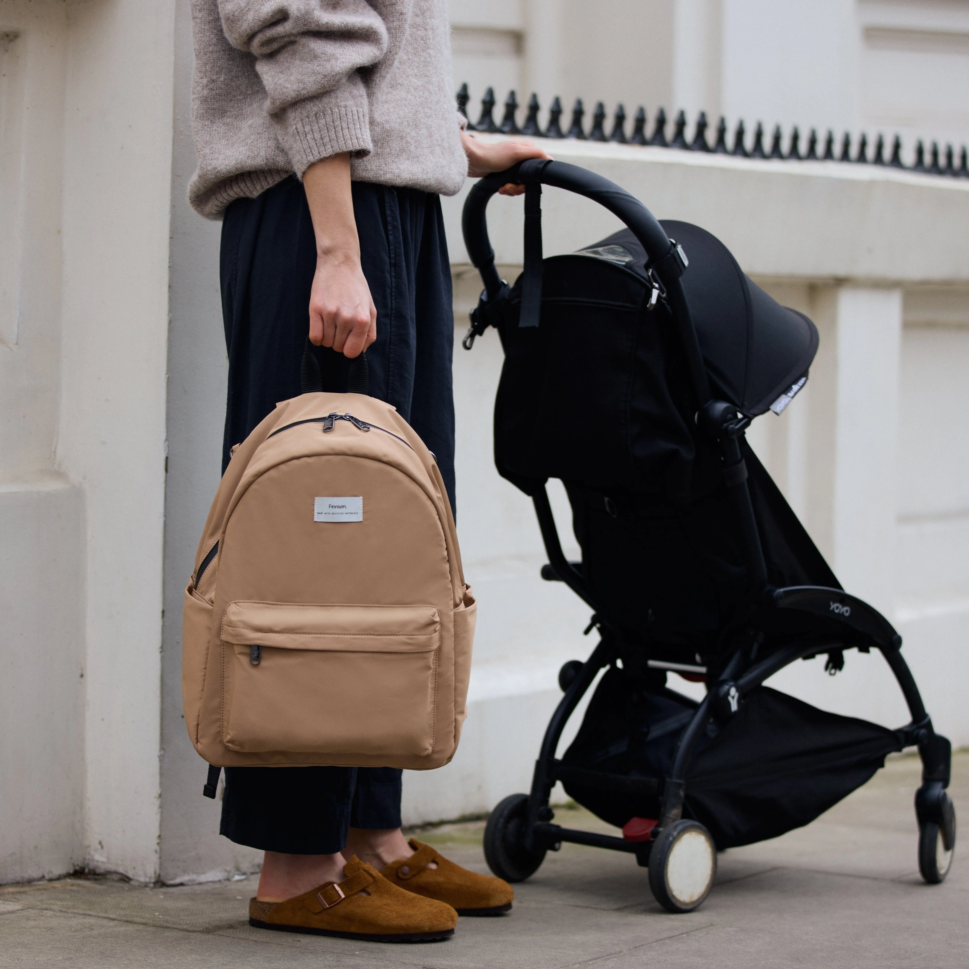 Ana Eco Baby Change Backpack + Quilted Change Mat (Camel) - Image 8