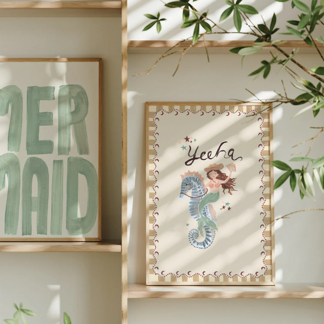 Aqua Mermaid Word-Art Print - Image 3