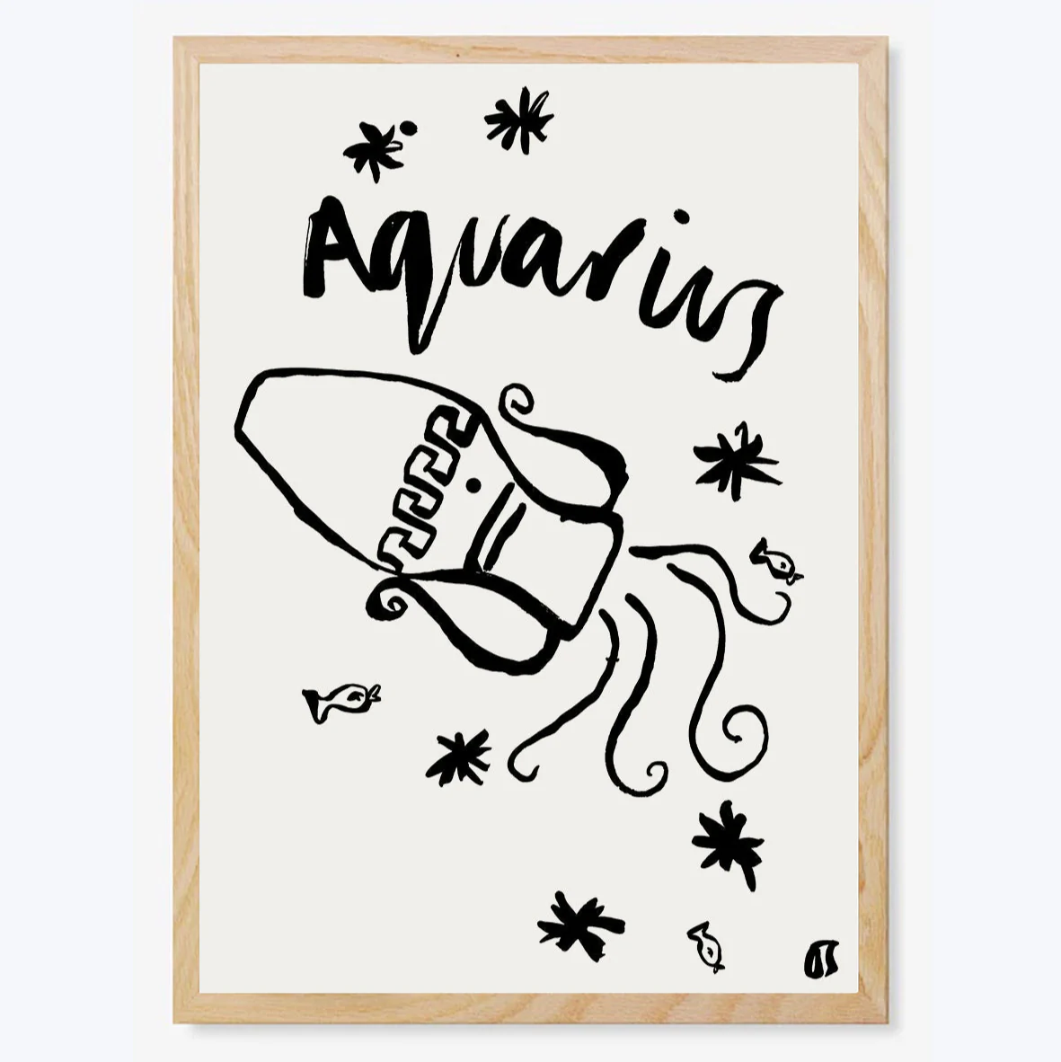 Aquarius Star Sign Art Print - Image 2