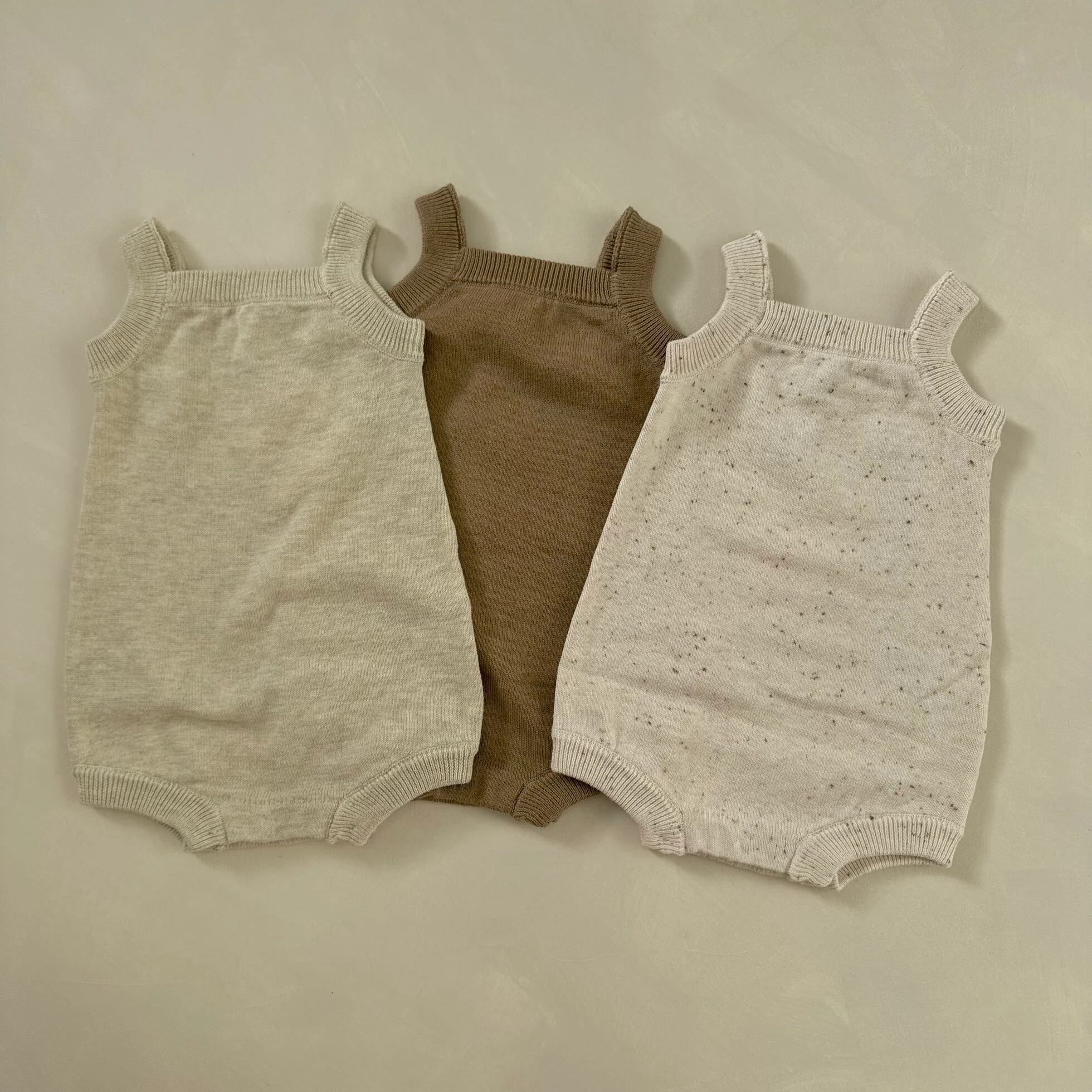 Ari Cocoa Flecked Cotton Baby Romper - Image 5