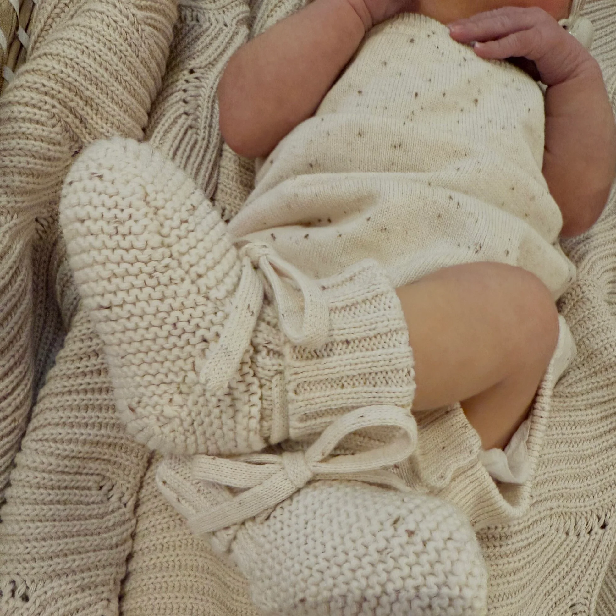 Ari Cocoa Flecked Cotton Baby Romper - Image 7