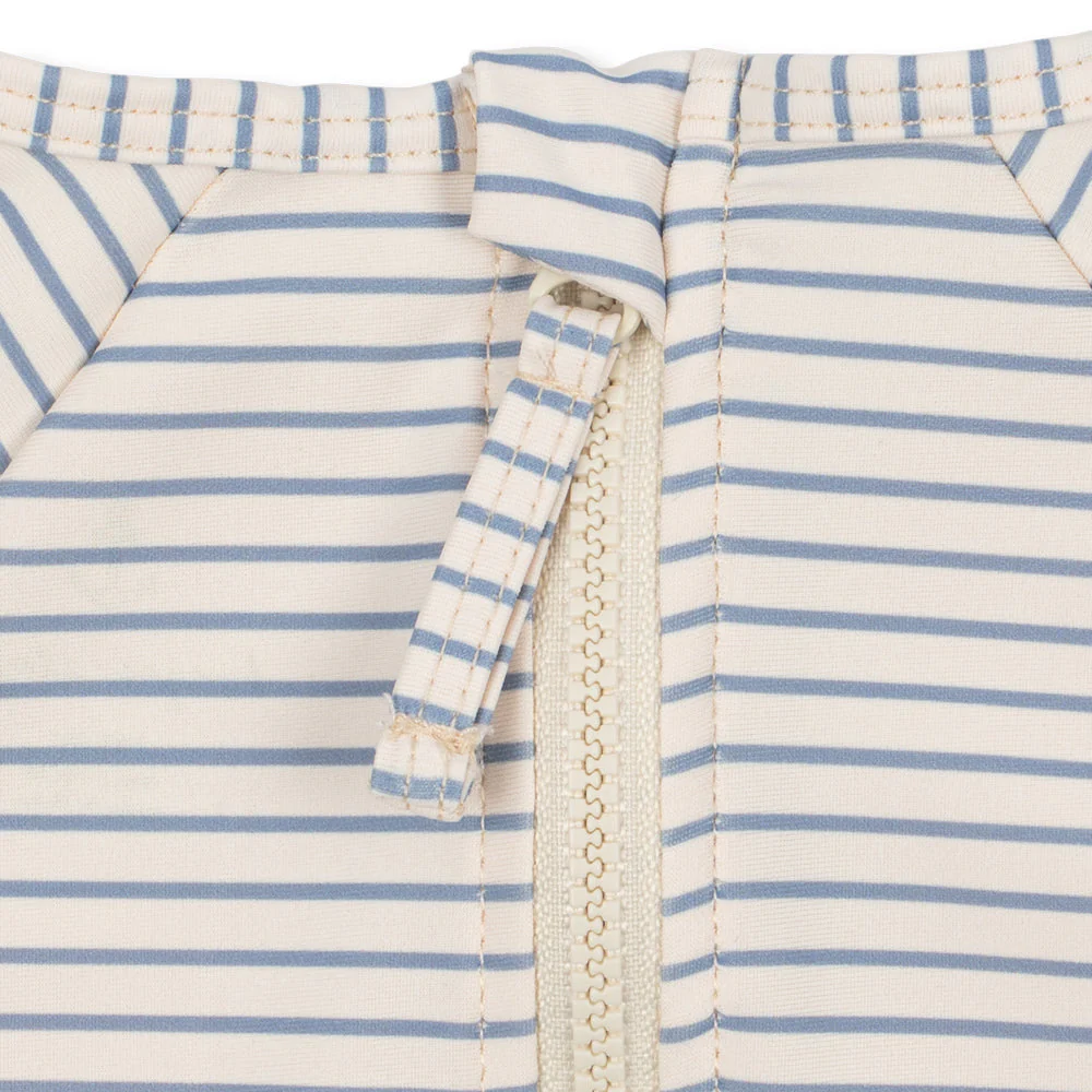 Aster Stripe Rash Guard Swim Onesie (Blue) - Image 3
