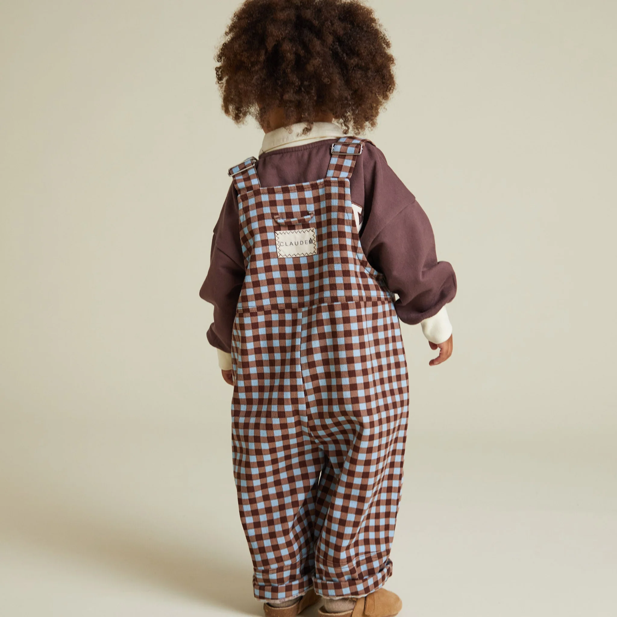 August Sky Gingham Cotton Dungarees - Image 2