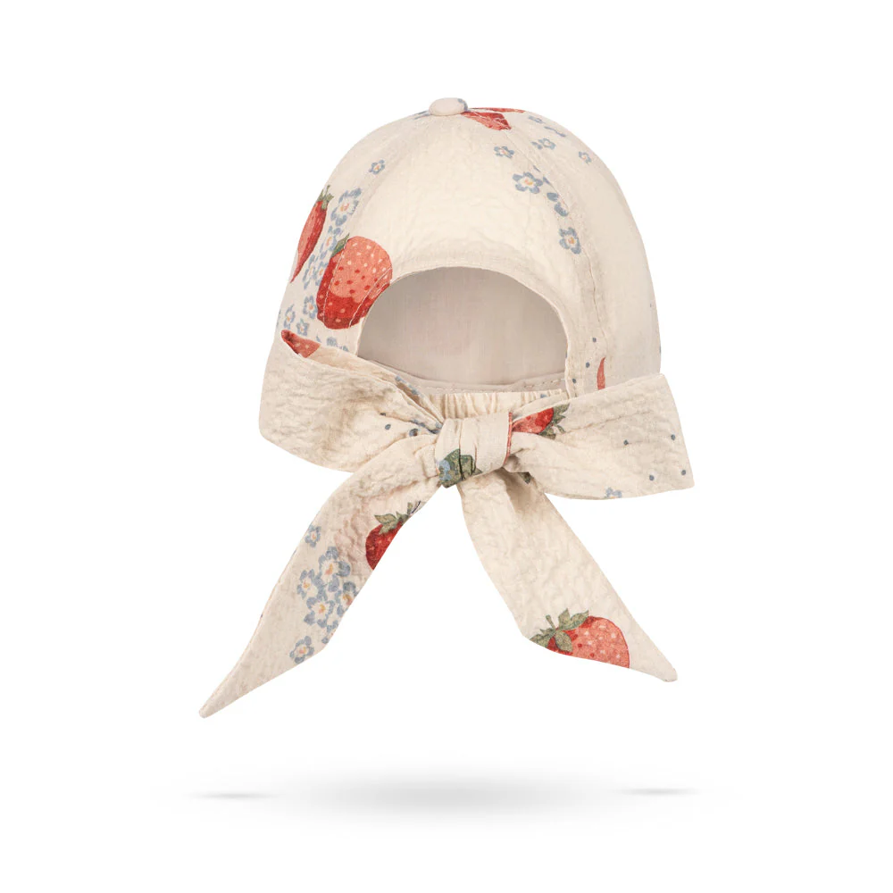 Ava Strawberry Print Bow Cap (Marmelade Sun) - Image 2
