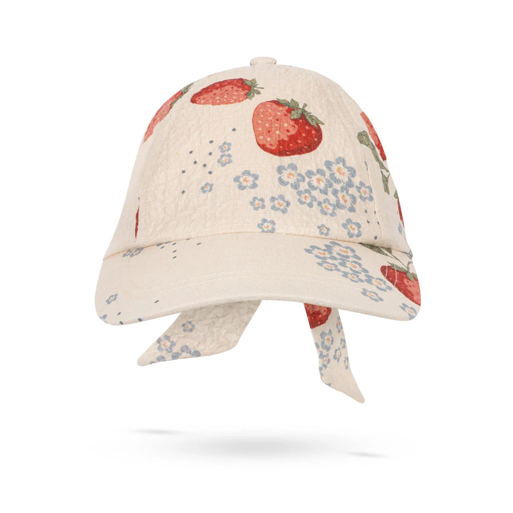 Ava Strawberry Print Bow Cap (Marmelade Sun) - Image 3