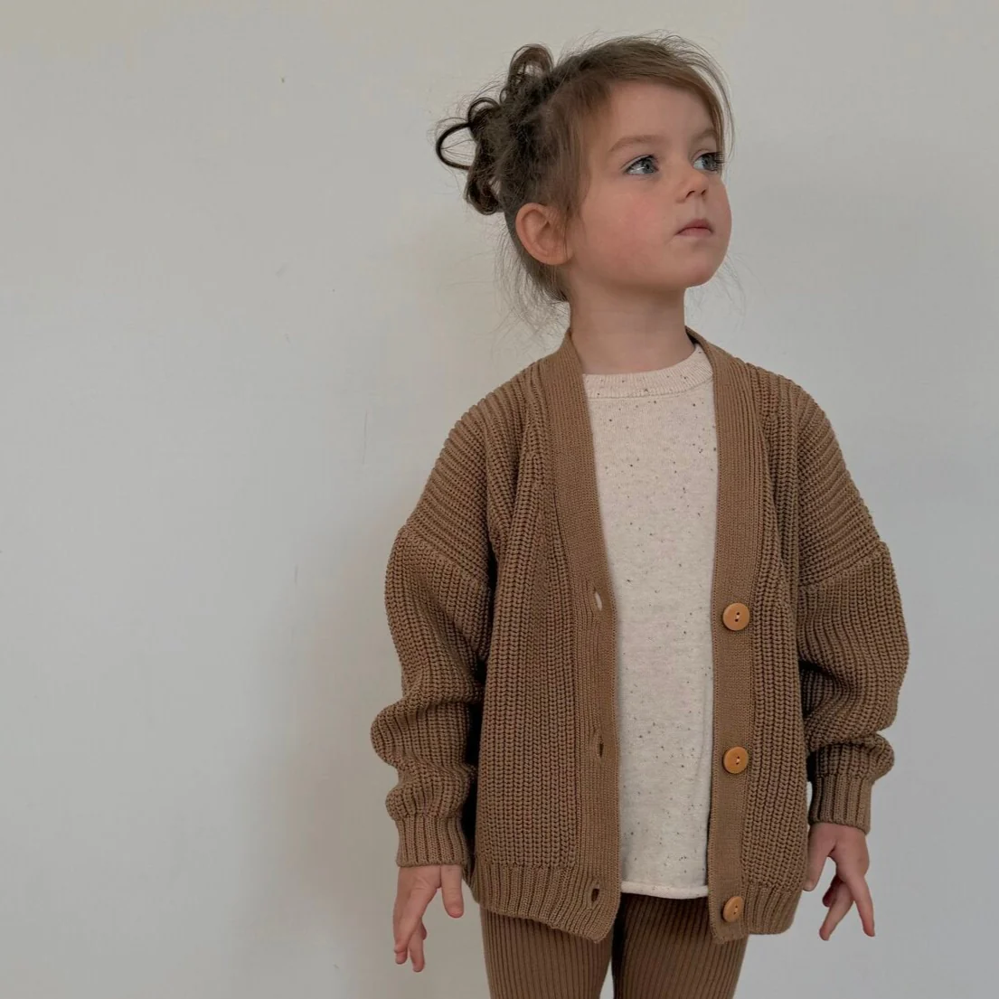 Avery Chunky Knit Oversize Cardigan (Latte) - Image 12