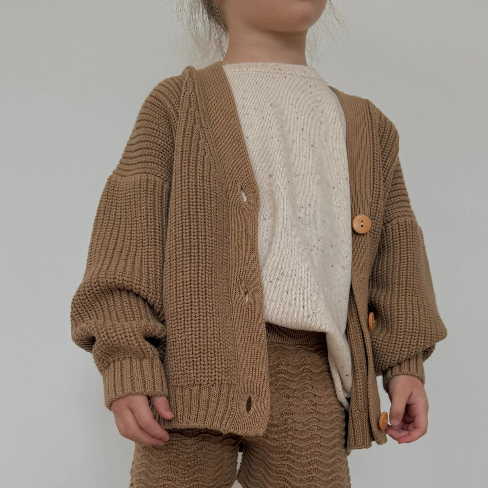 Avery Chunky Knit Oversize Cardigan (Latte) - Image 3