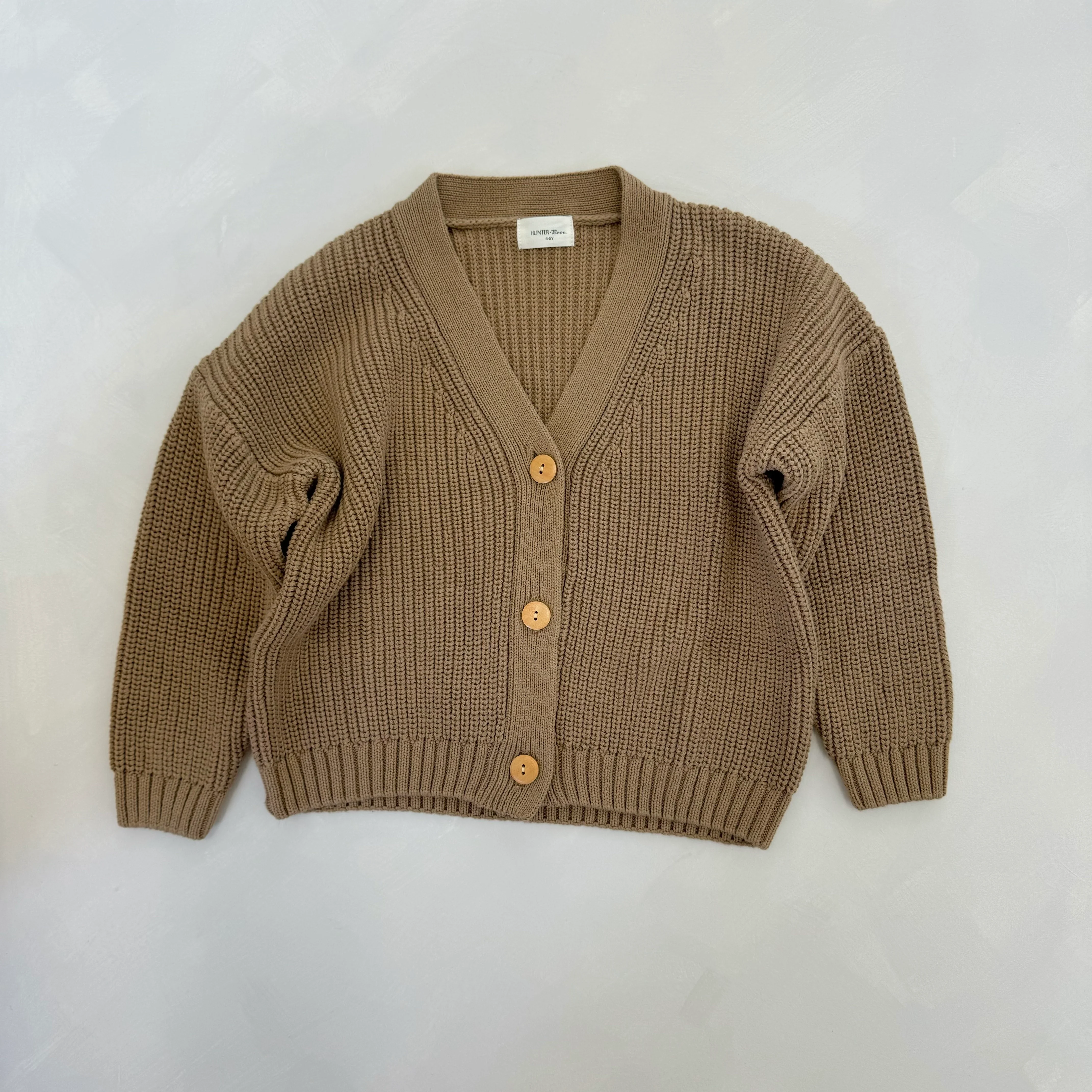Avery Chunky Knit Oversize Cardigan (Latte) - Image 6