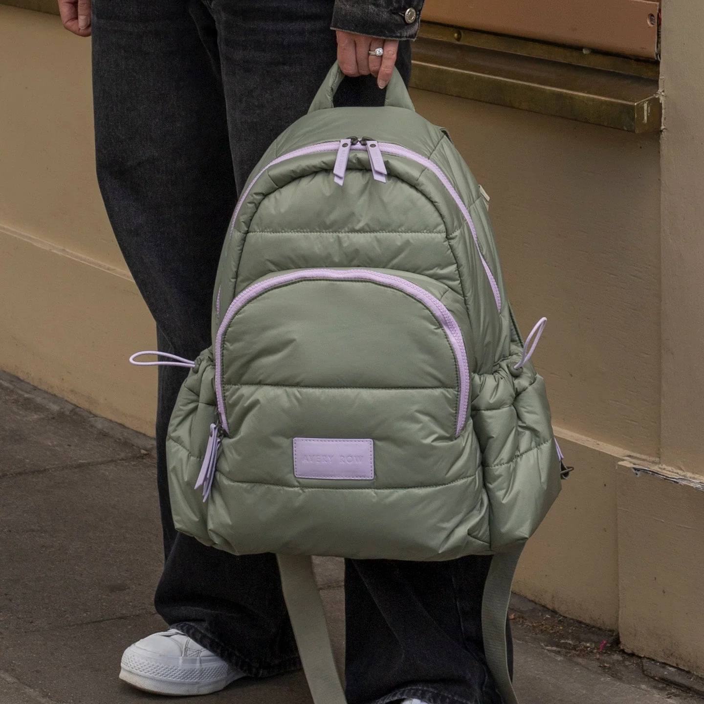Baby Changing Backpack with Stroller Clips, Mat + Pouch (Olive)