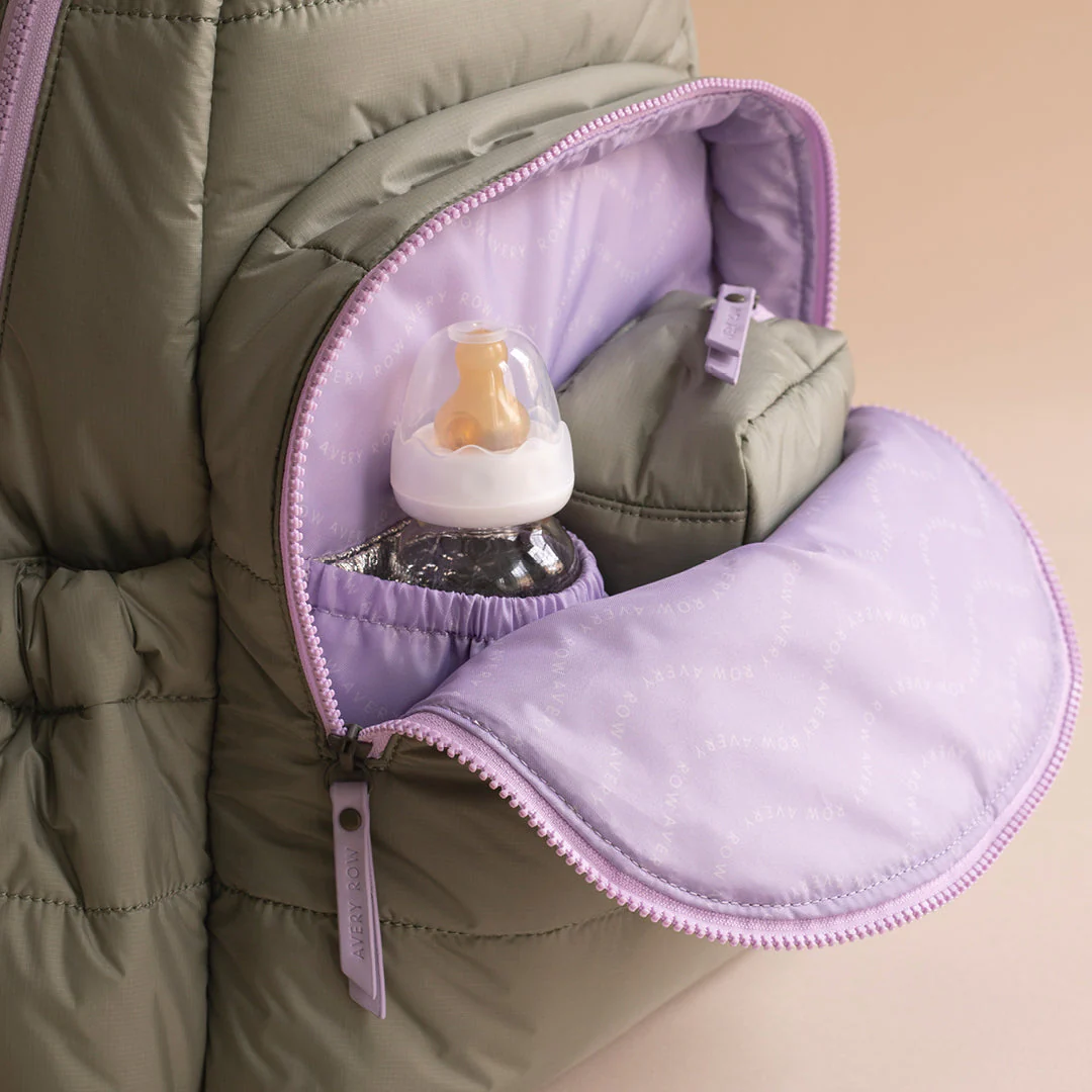 Baby Changing Backpack with Stroller Clips, Mat + Pouch (Olive) - Image 4