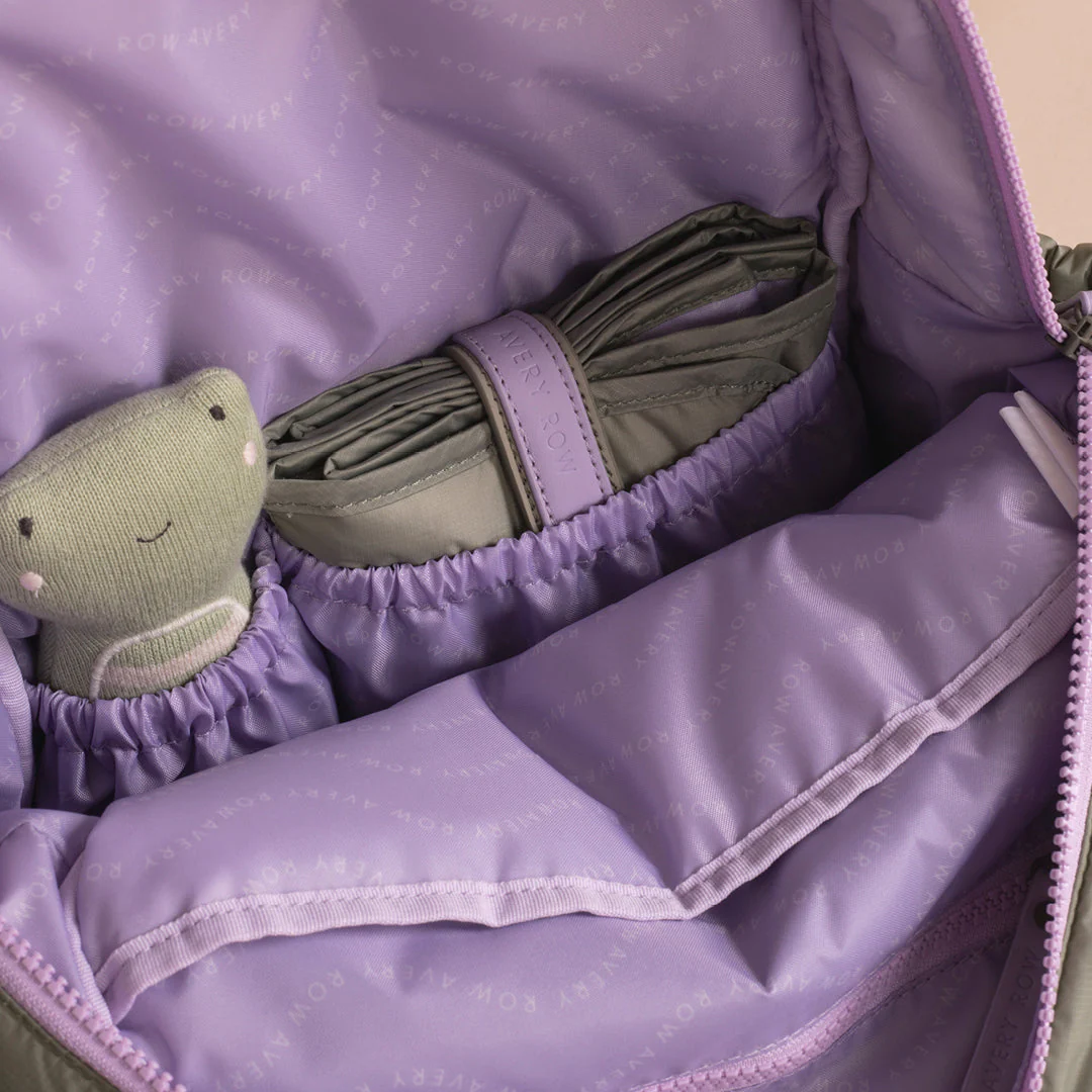 Baby Changing Backpack with Stroller Clips, Mat + Pouch (Olive) - Image 7