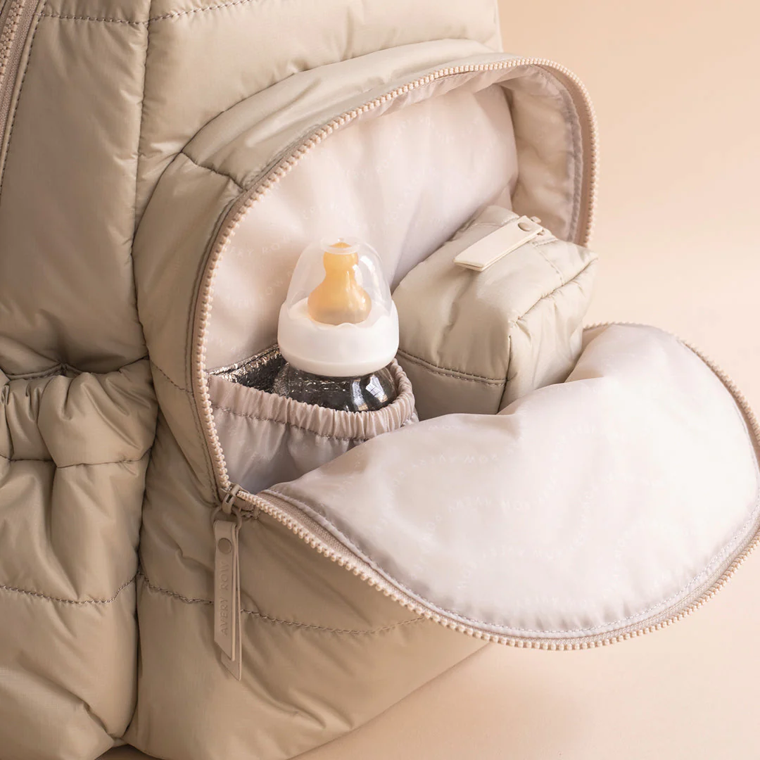 Baby Changing Backpack with Stroller Clips, Mat + Pouch (Oyster) - Image 4