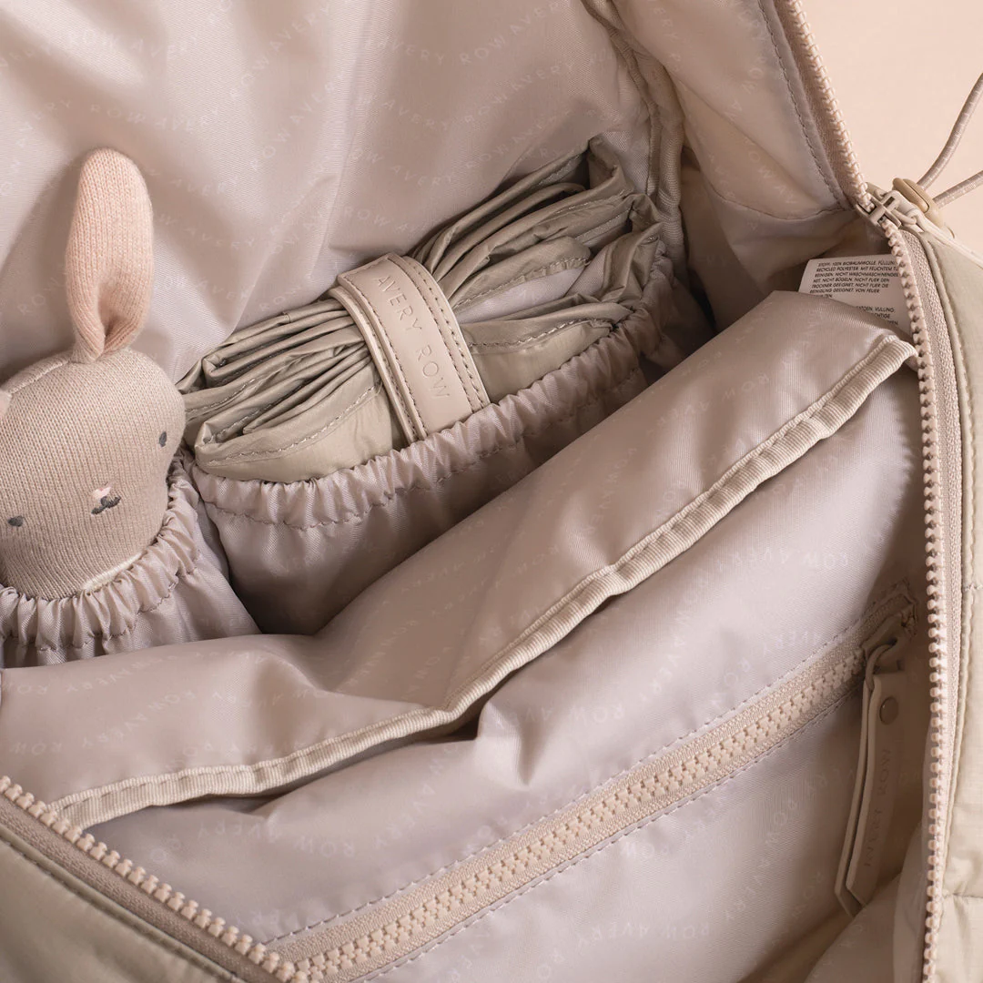 Baby Changing Backpack with Stroller Clips, Mat + Pouch (Oyster) - Image 7