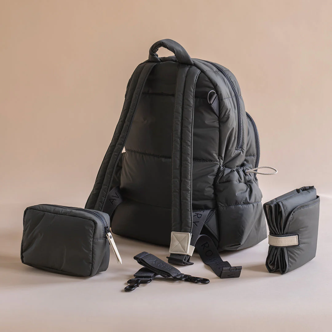 Baby Changing Backpack with Stroller Clips, Mat + Pouch (Soft Black) - Image 17