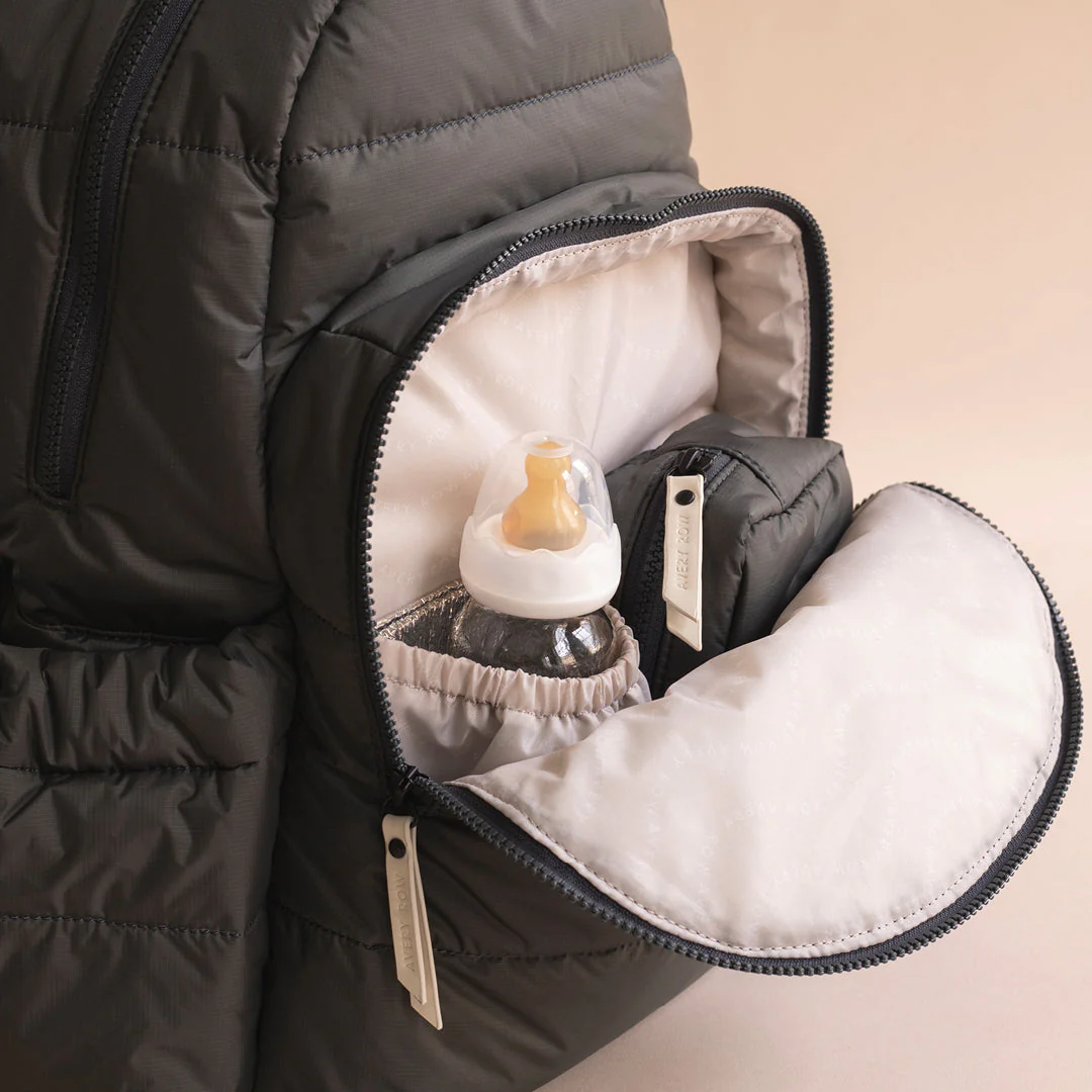 Baby Changing Backpack with Stroller Clips, Mat + Pouch (Soft Black) - Image 5