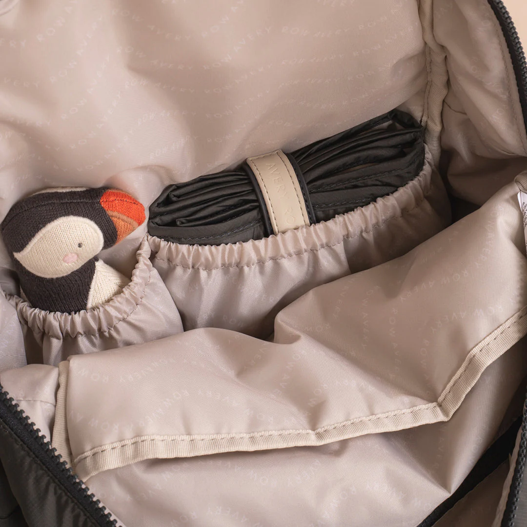 Baby Changing Backpack with Stroller Clips, Mat + Pouch (Soft Black) - Image 8