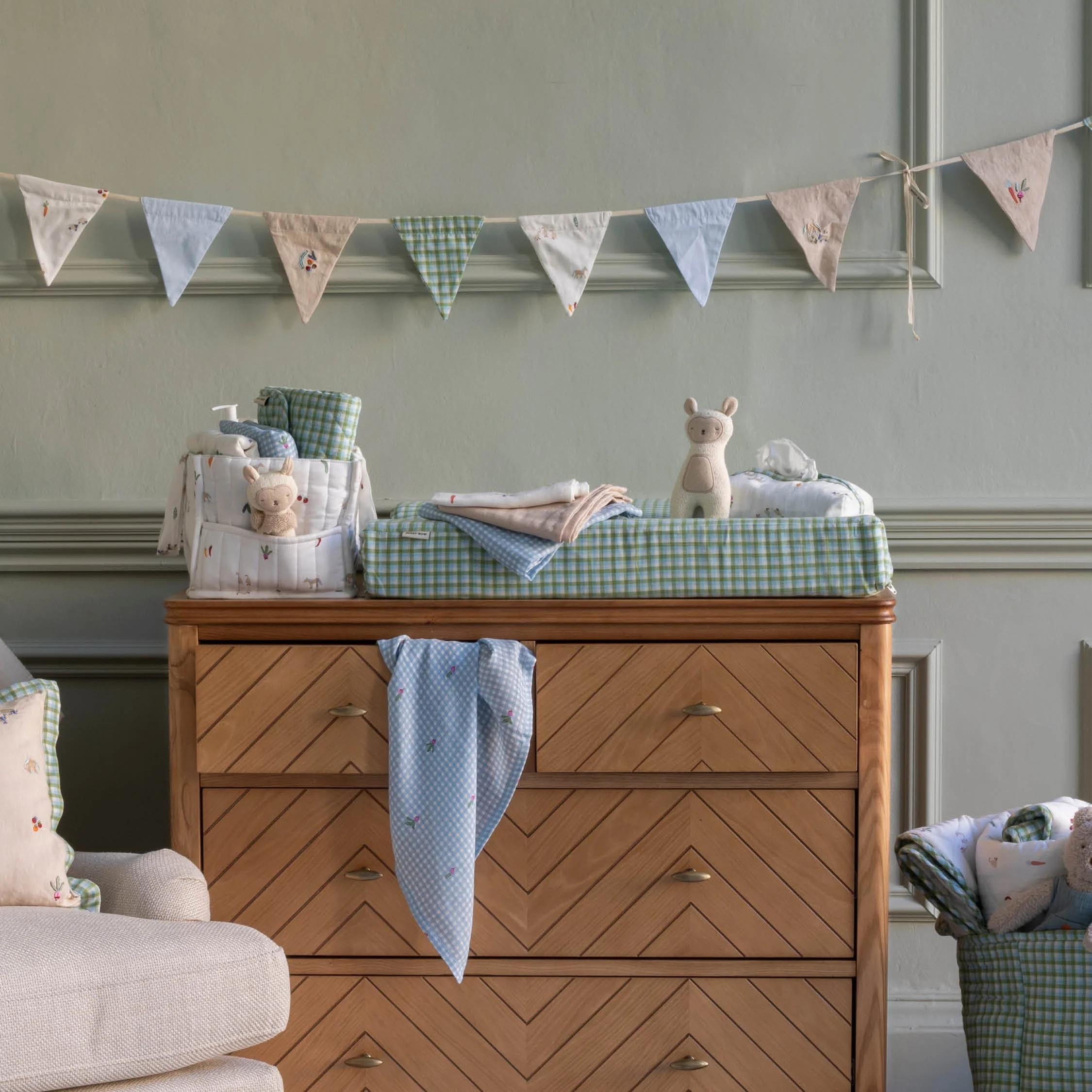 Baby Changing Mat (Greenhouse Gingham) - Image 4