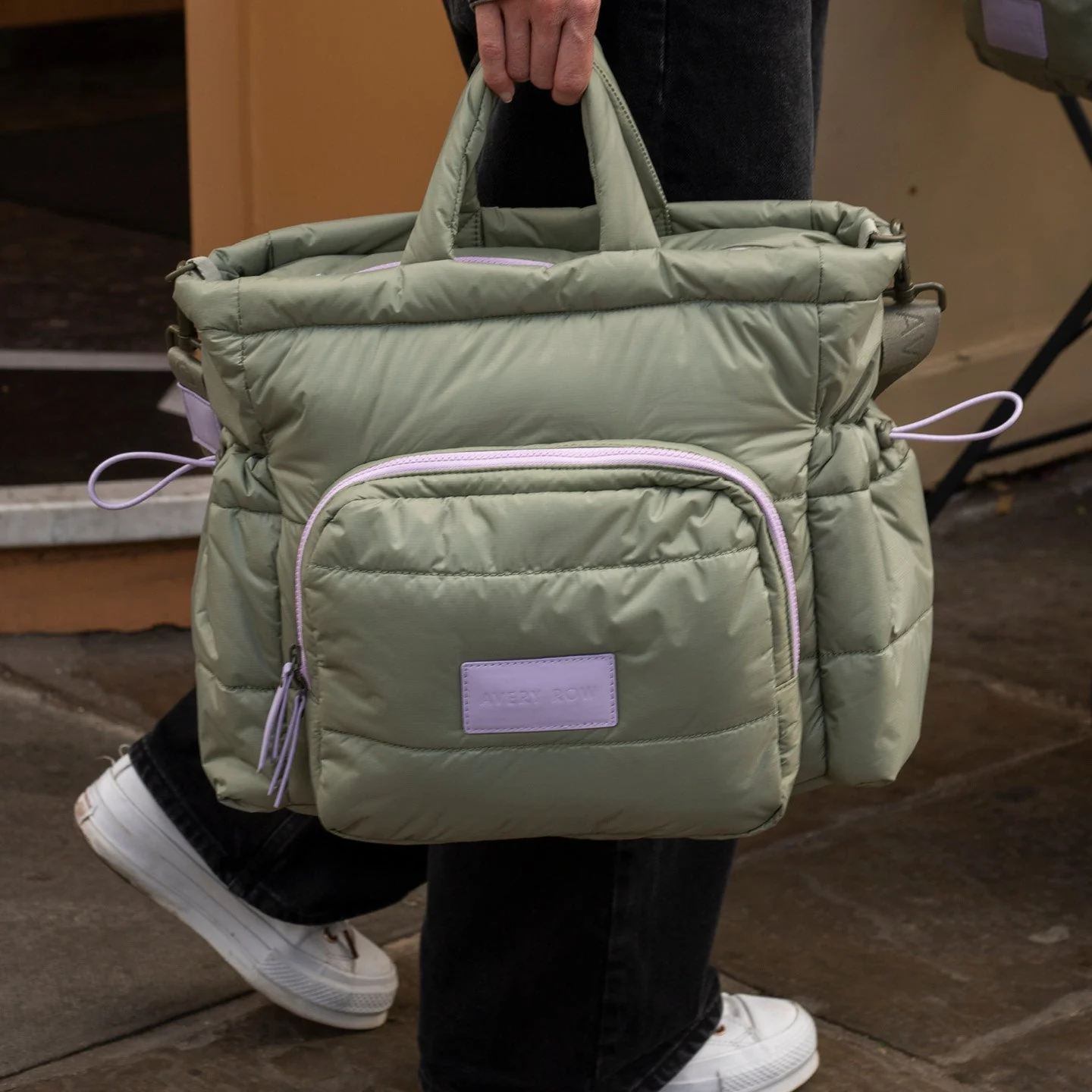 Baby Changing Tote Bag with Stroller Clips, Mat + Pouch (Olive) - Image 13