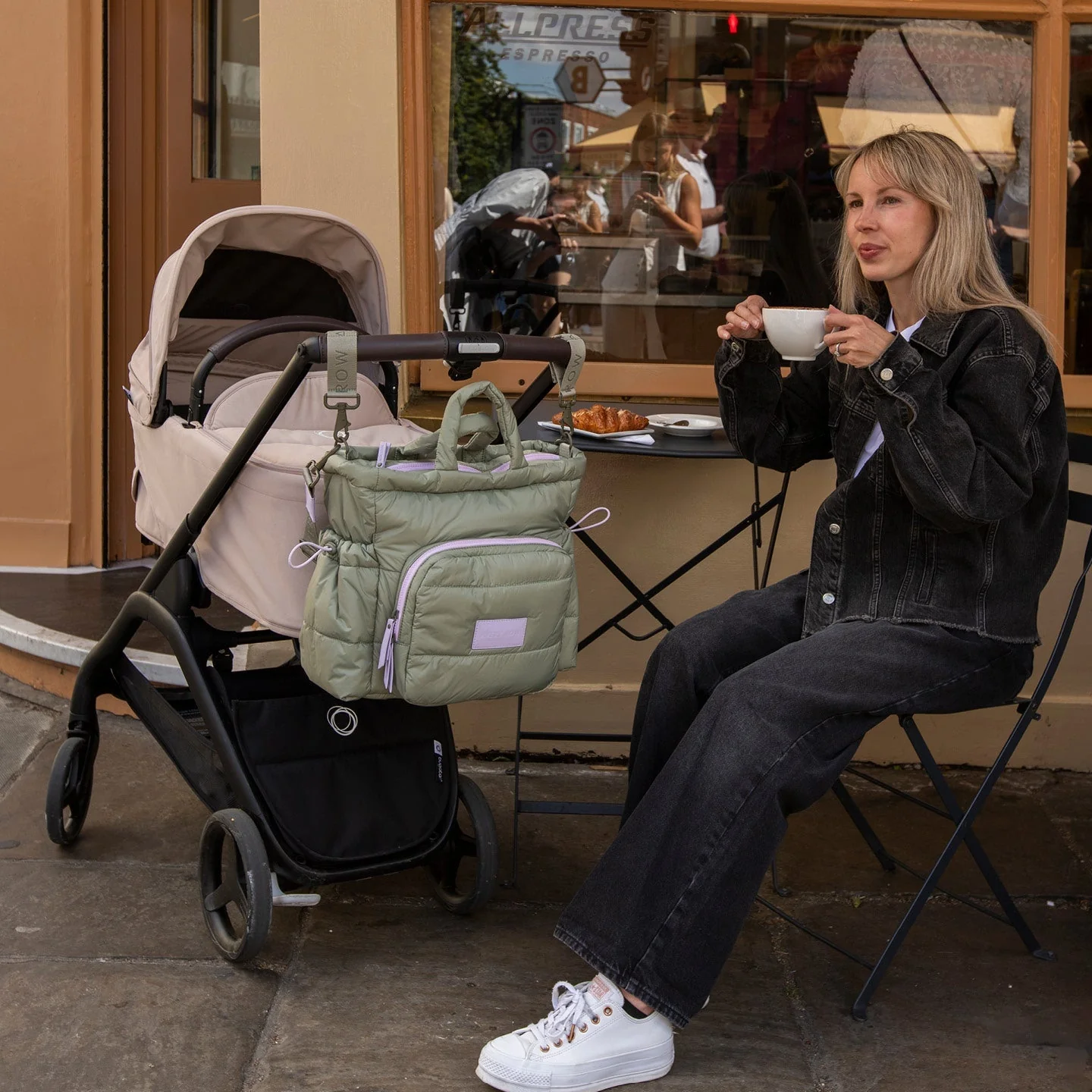 Baby Changing Tote Bag with Stroller Clips, Mat + Pouch (Olive) - Image 14