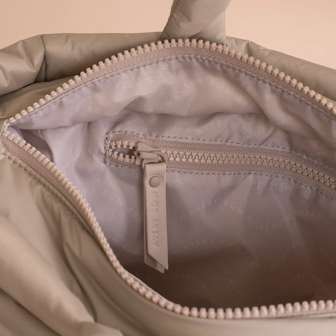 Baby Changing Tote Bag with Stroller Clips, Mat + Pouch (Oyster) - Image 6