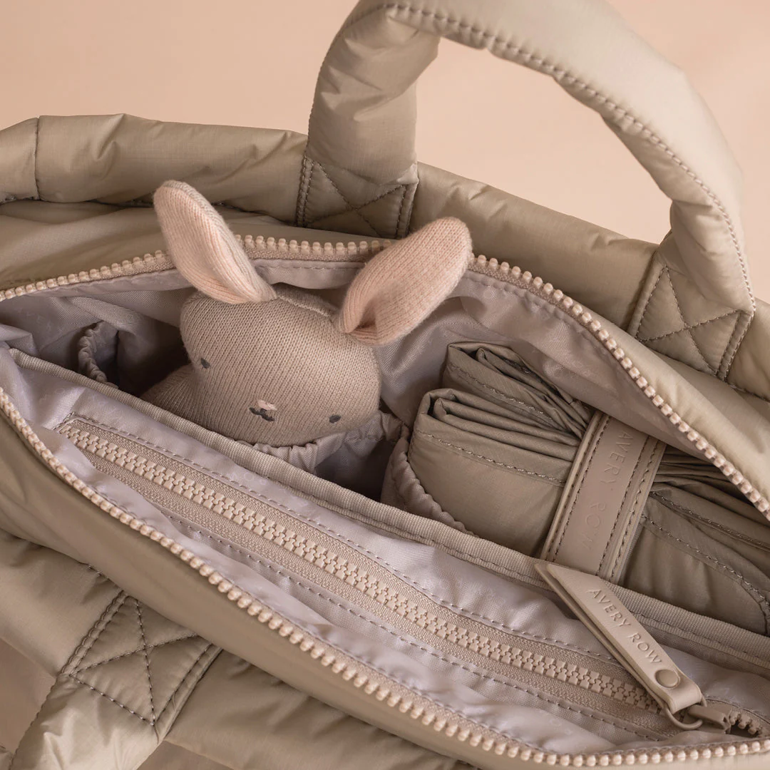 Baby Changing Tote Bag with Stroller Clips, Mat + Pouch (Oyster) - Image 8