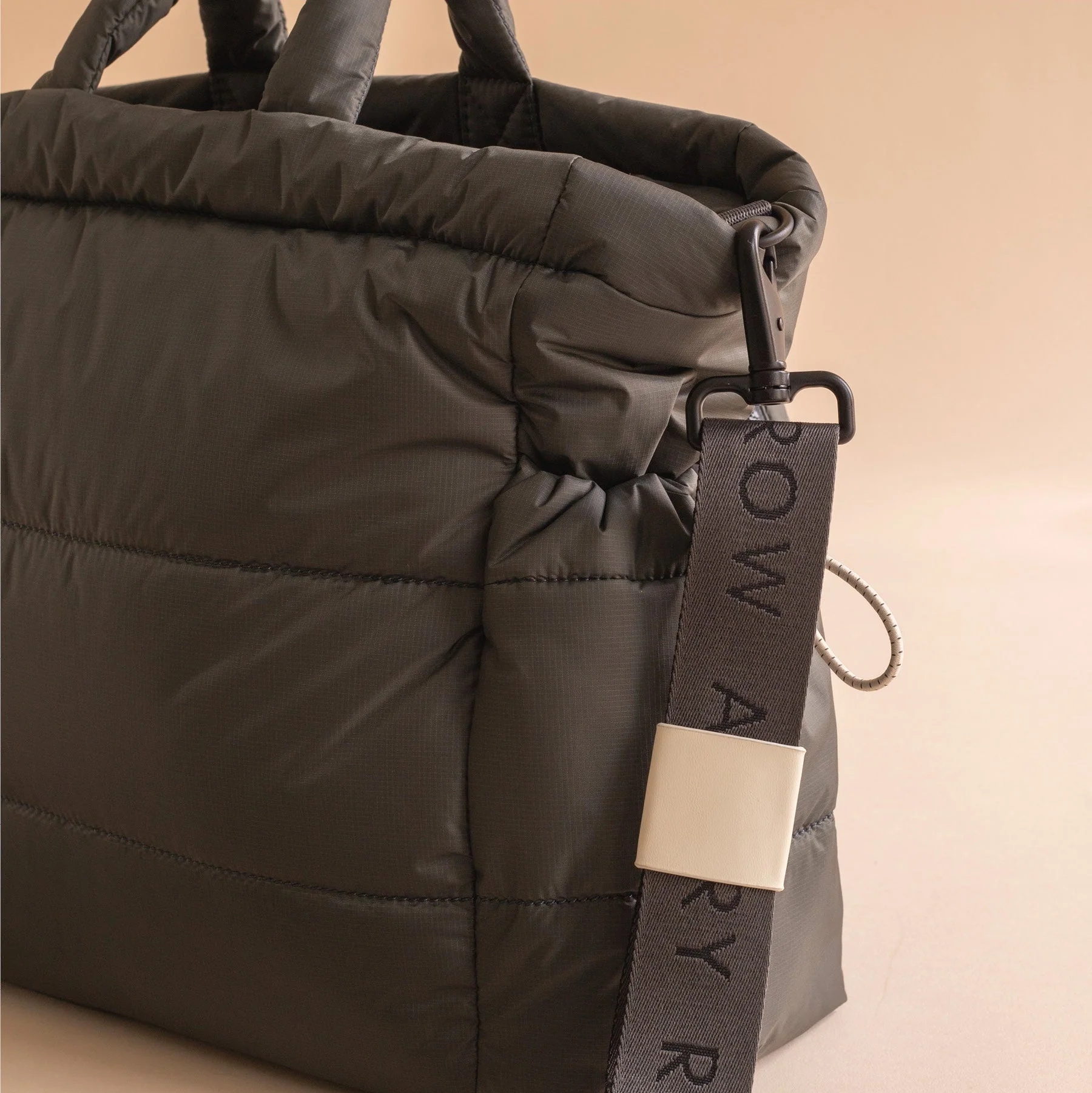 Baby Changing Tote Bag with Stroller Clips, Mat + Pouch (Soft Black) - Image 9