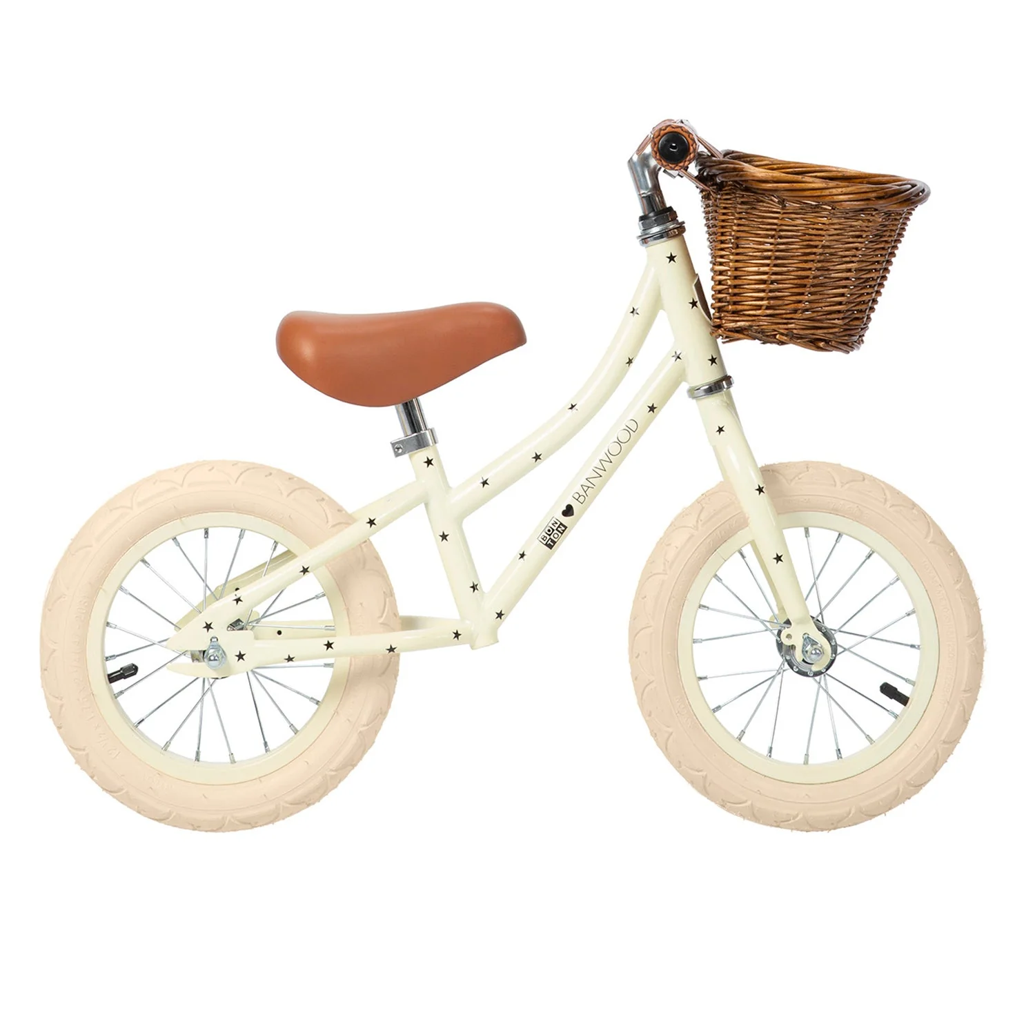 Banwood x Bonton Star Print First Go! Balance Bike (Cream) - Image 2
