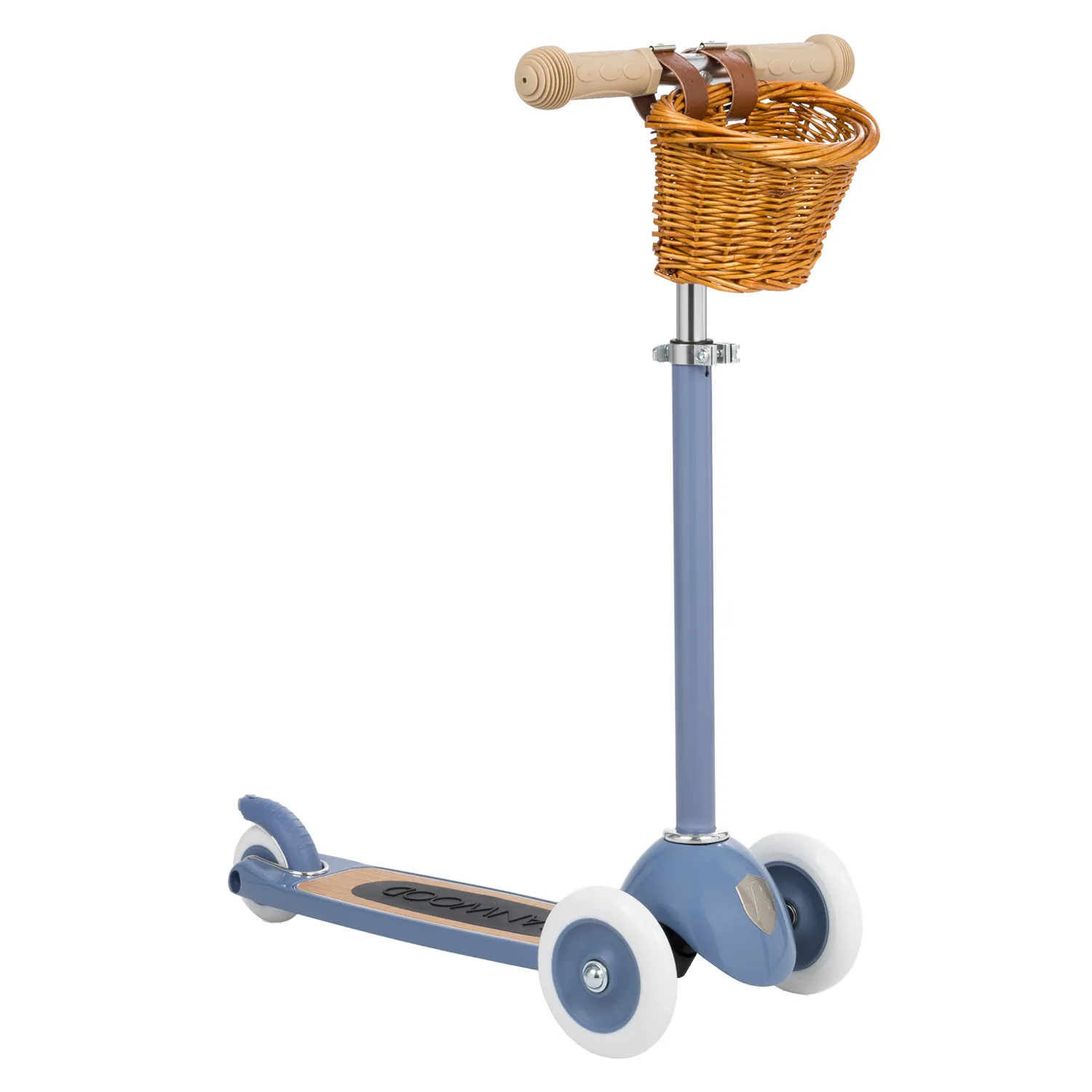 Banwood Kids 3 Wheel Scooter with Basket (Blue) - Image 2
