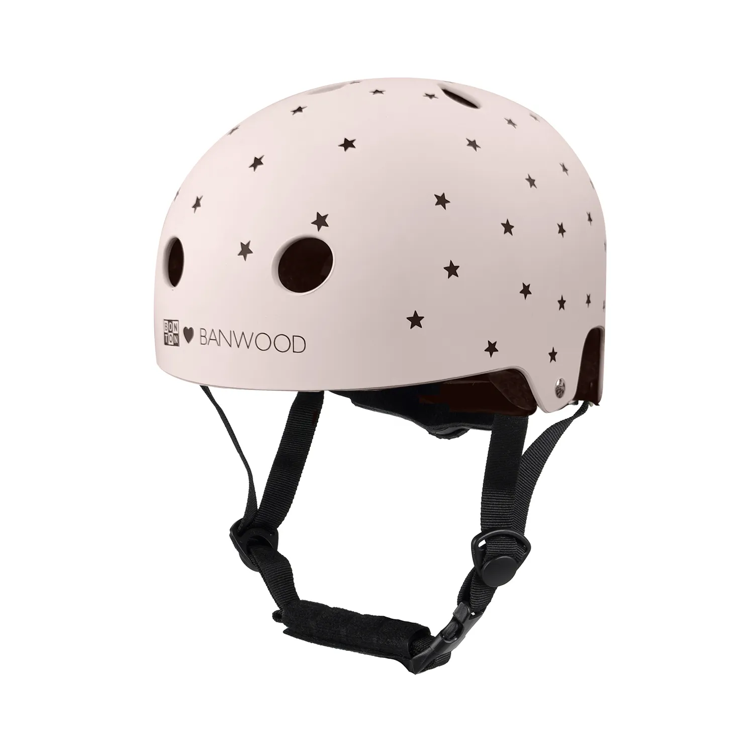 Banwood x Bonton Star Print Classic Bike Helmet (Matte Pink)