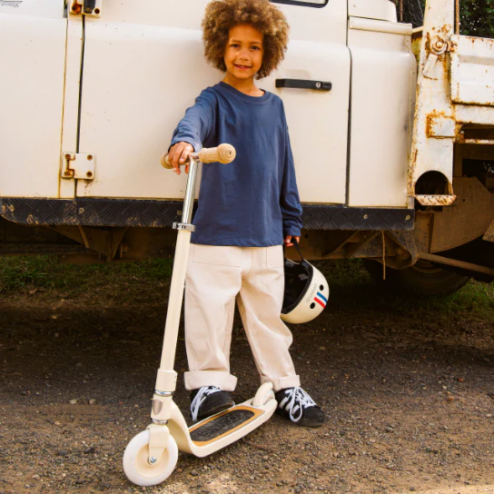 Banwood Kids Maxi Scooter with Basket (Beige)