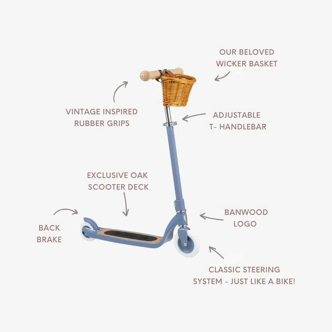 Banwood Kids Maxi Scooter with Basket (Blue) - Image 5