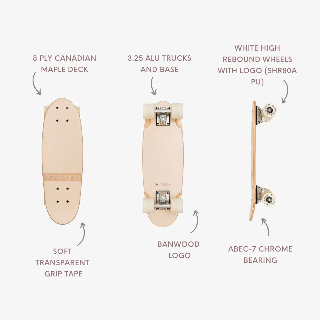 Banwood Kids Skateboard (Cream) - Image 4