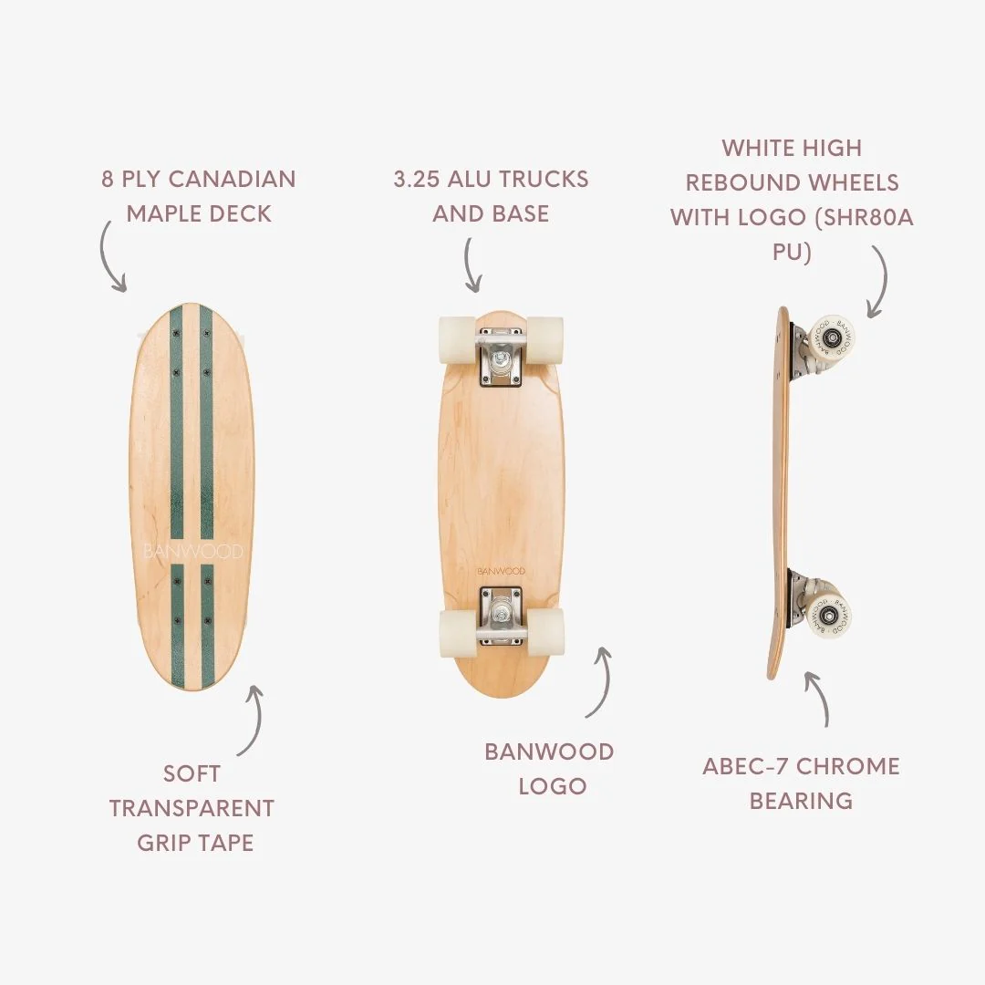 Banwood Kids Skateboard (Green) - Image 7