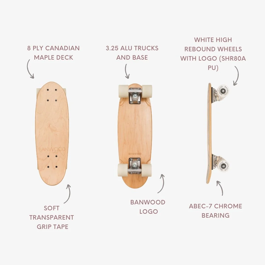 Banwood Kids Skateboard (Nature) - Image 4