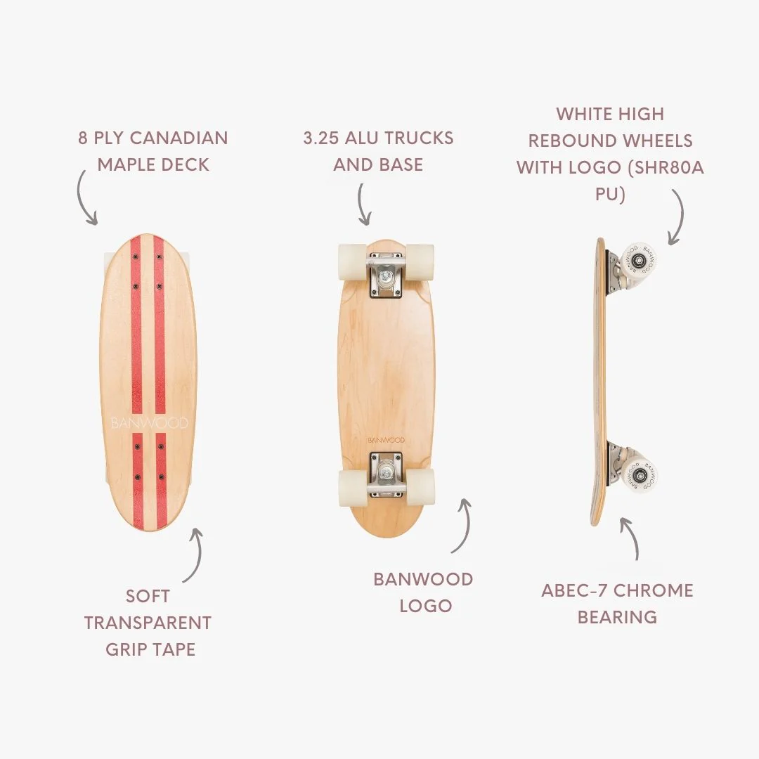 Banwood Kids Skateboard (Red) - Image 5