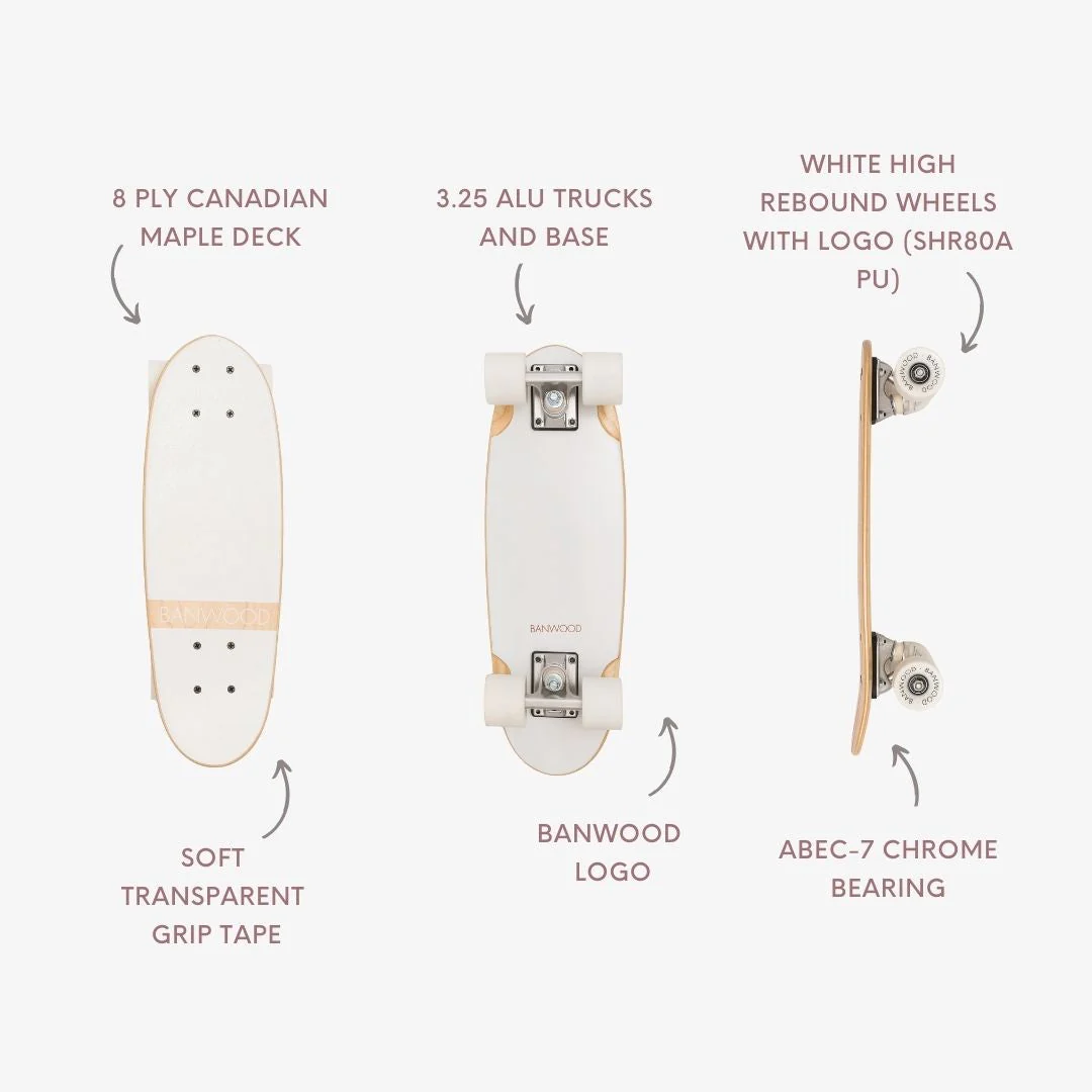Banwood Kids Skateboard (White) - Image 8
