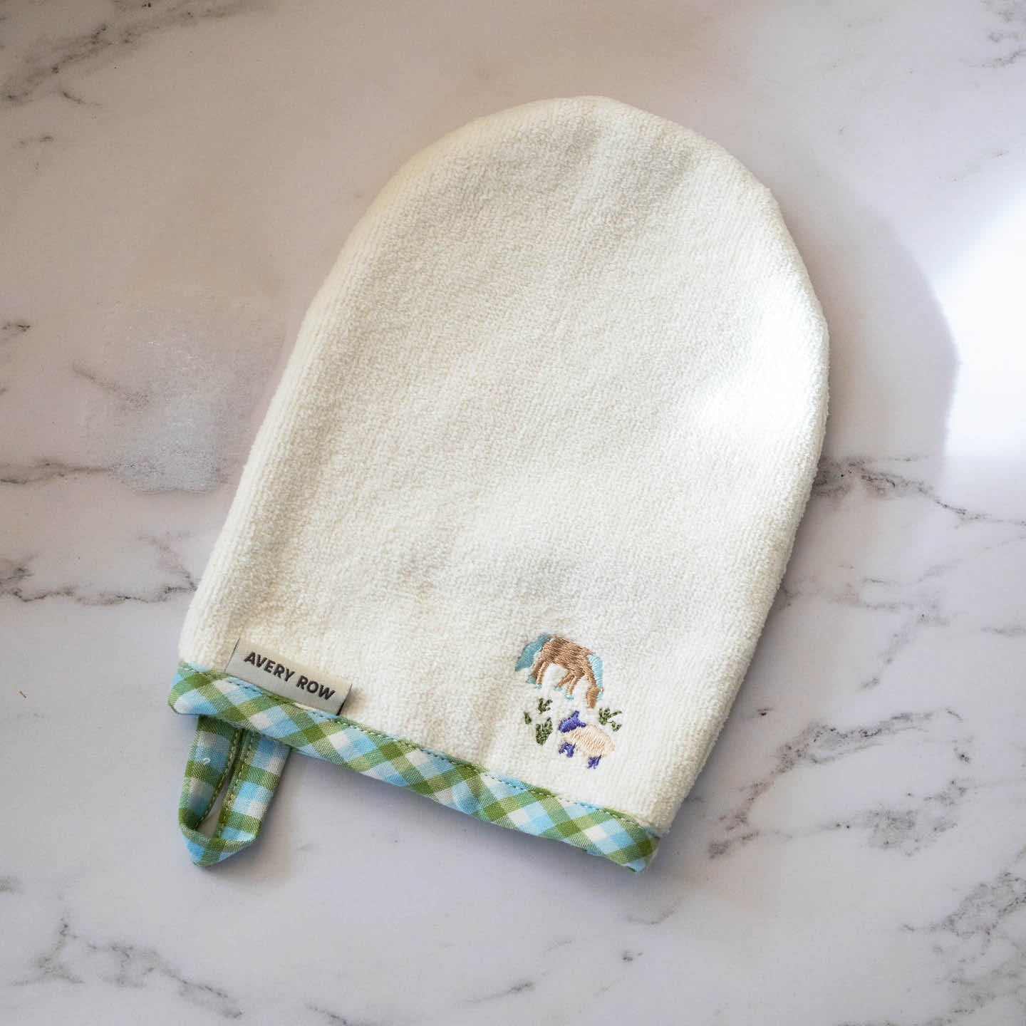 Little Farm Print Organic Cotton Bath Mitt - Image 2